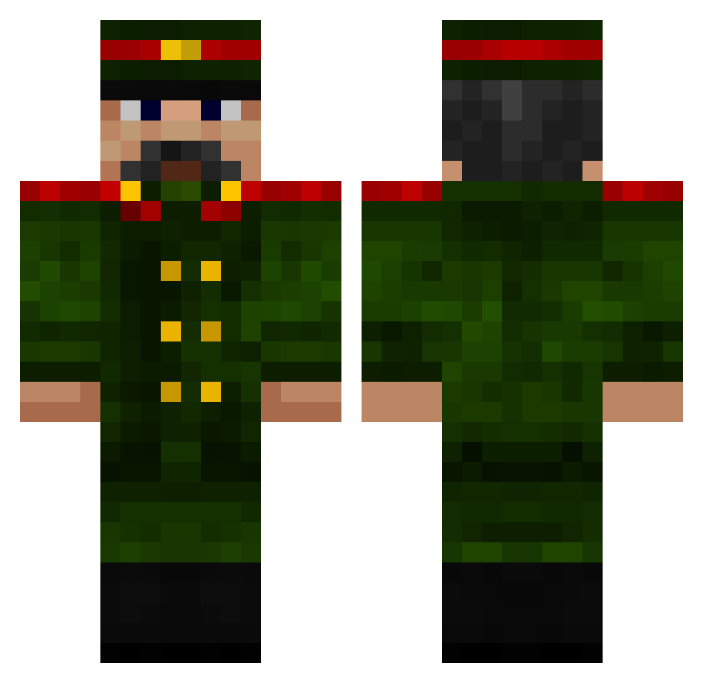 klikerYT Minecraft skin, front and back view