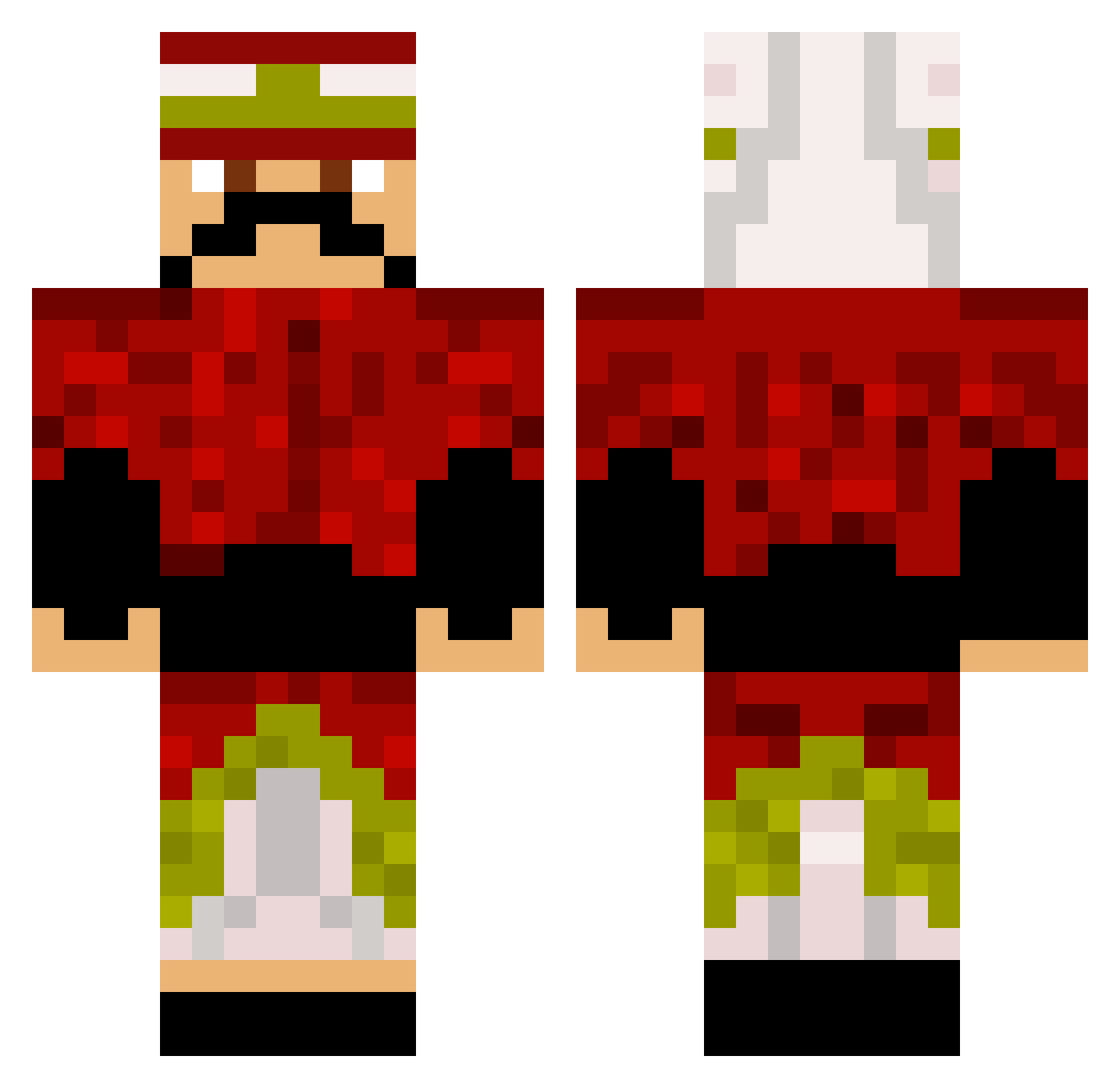 cArleone Minecraft skin, front and back view