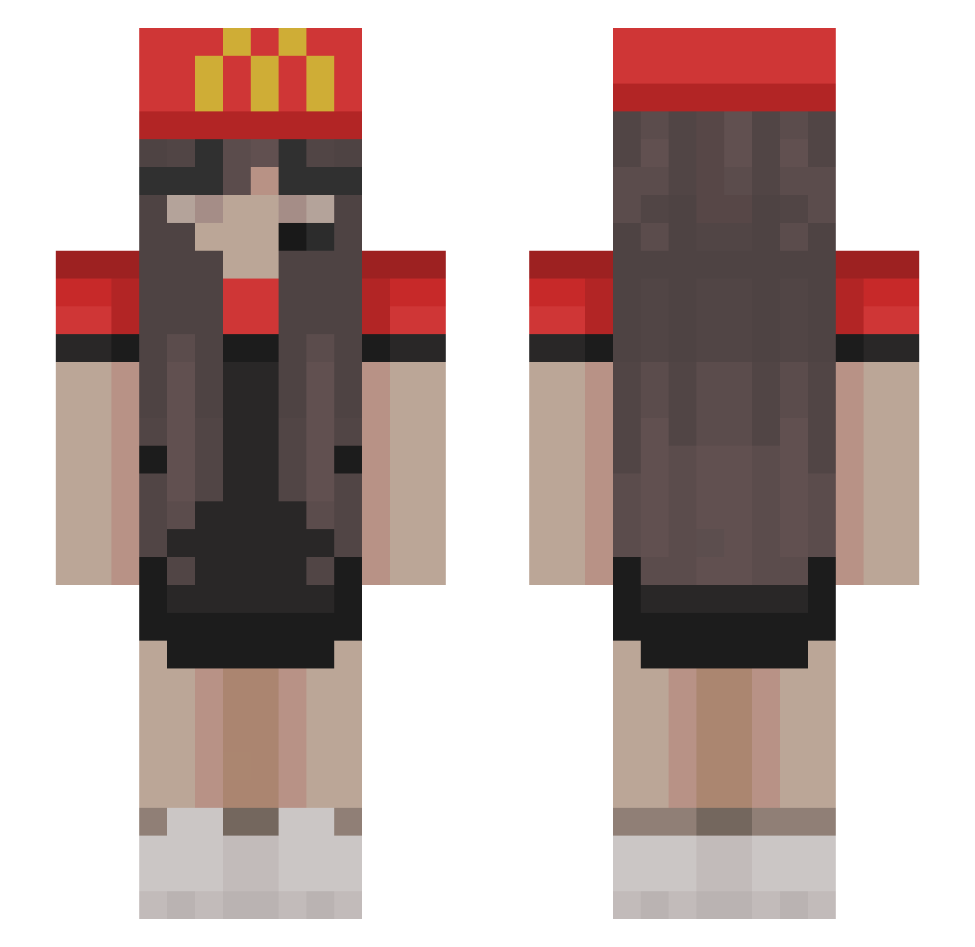 hitoribocchi__ Minecraft skin, front and back view