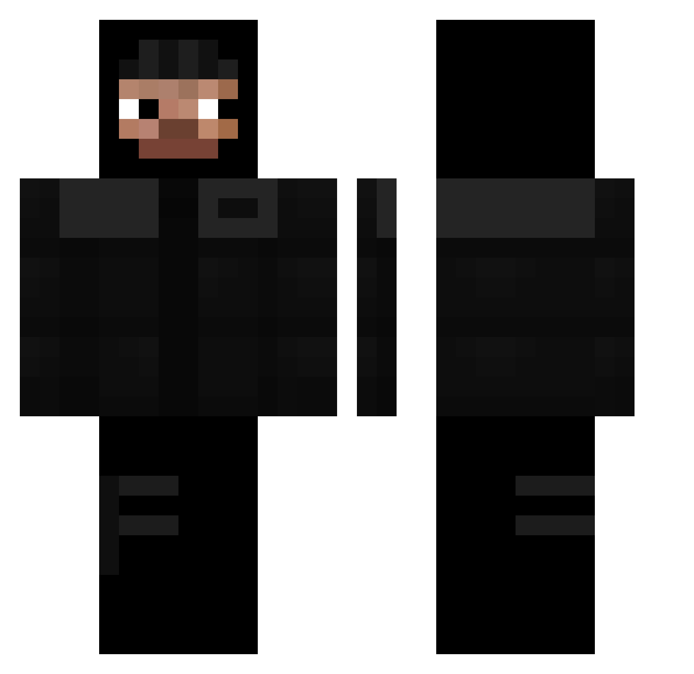nakass Minecraft skin, front and back view