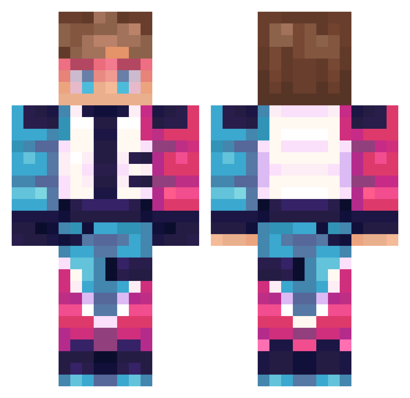 Bloudave Minecraft skin, front and back view