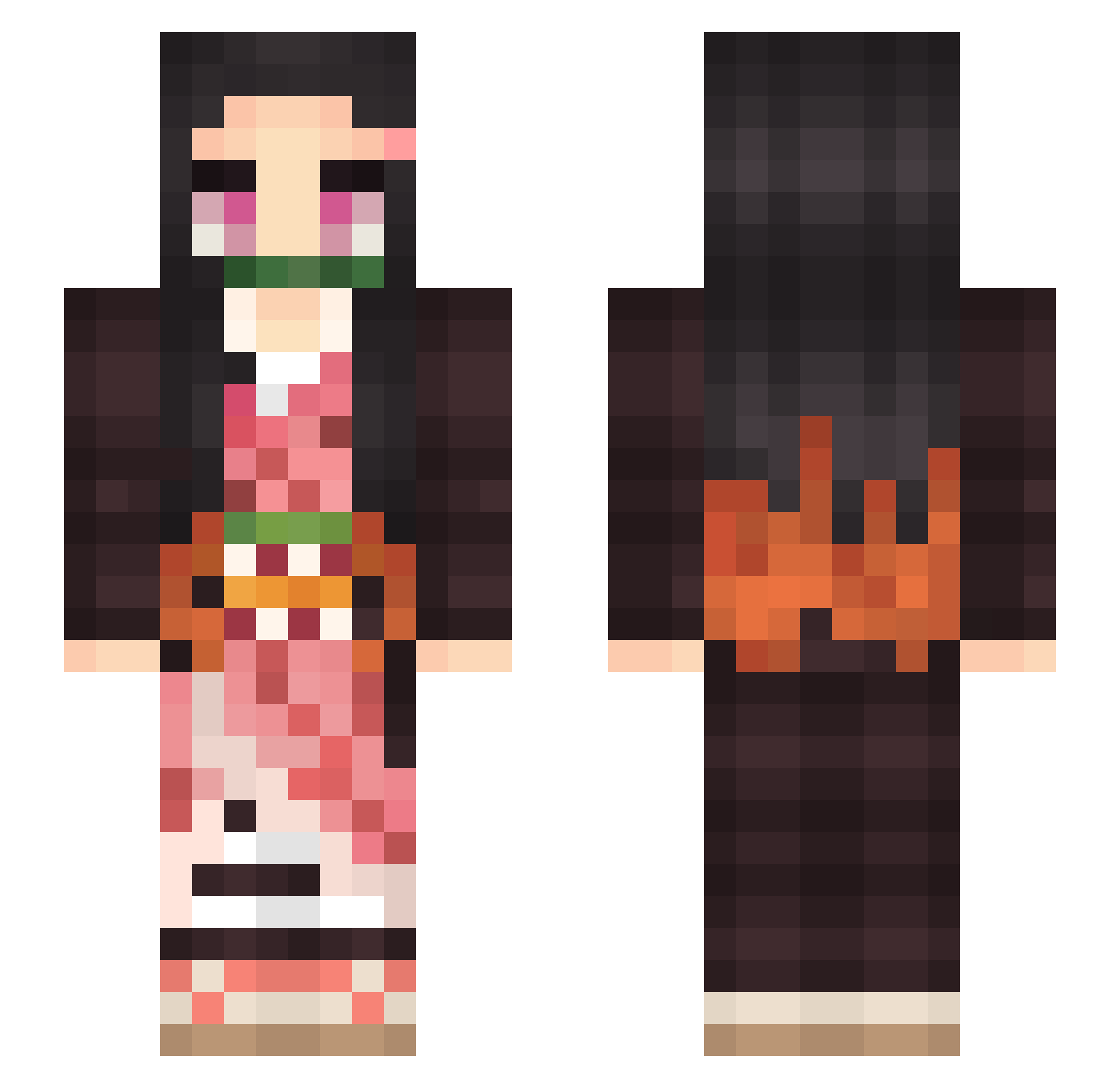 racker0331 Minecraft skin, front and back view