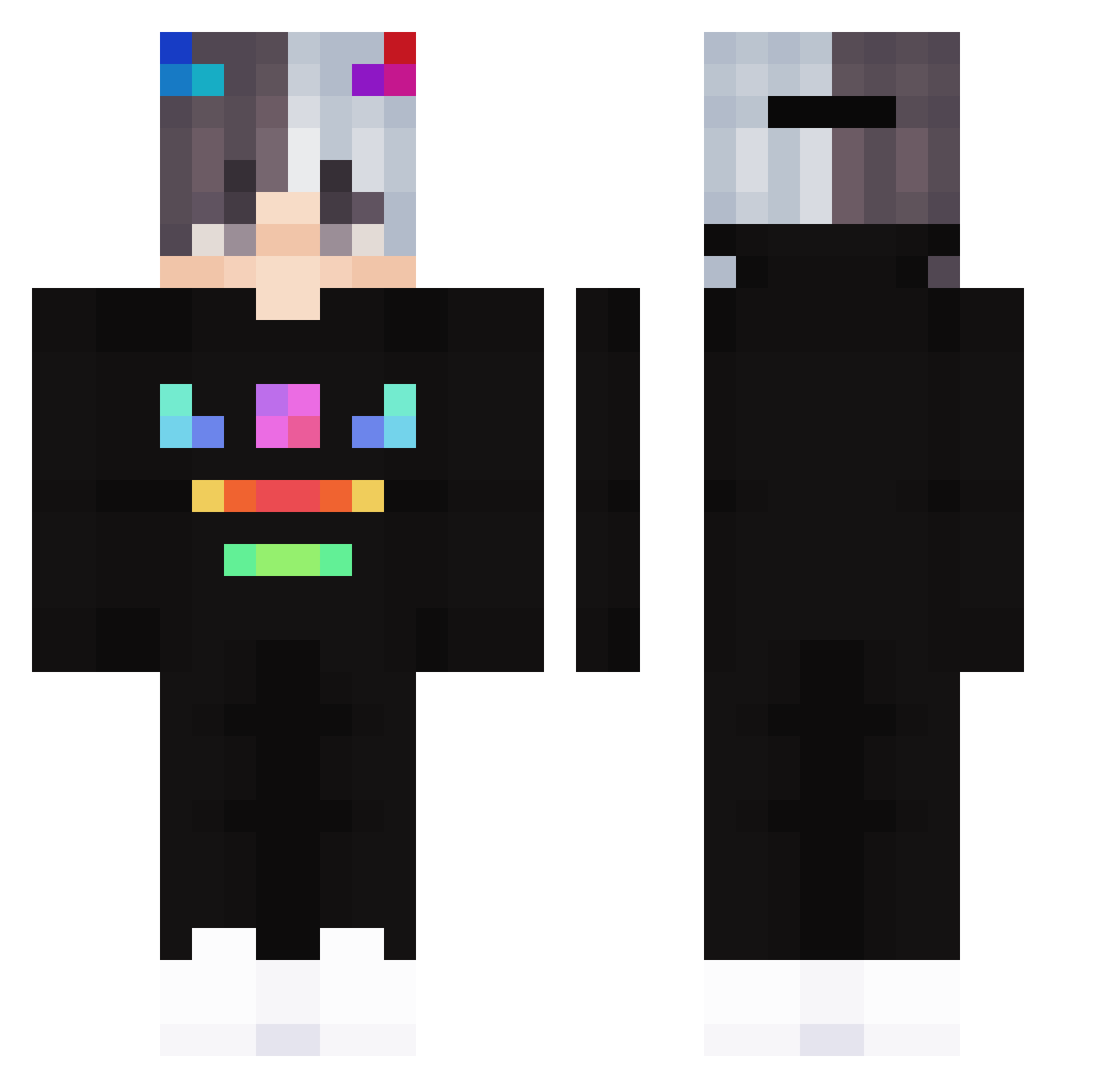 Zcripts Minecraft skin, front and back view