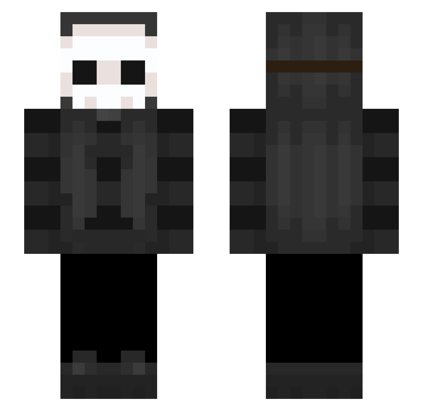 Harmfulness Minecraft skin, front and back view