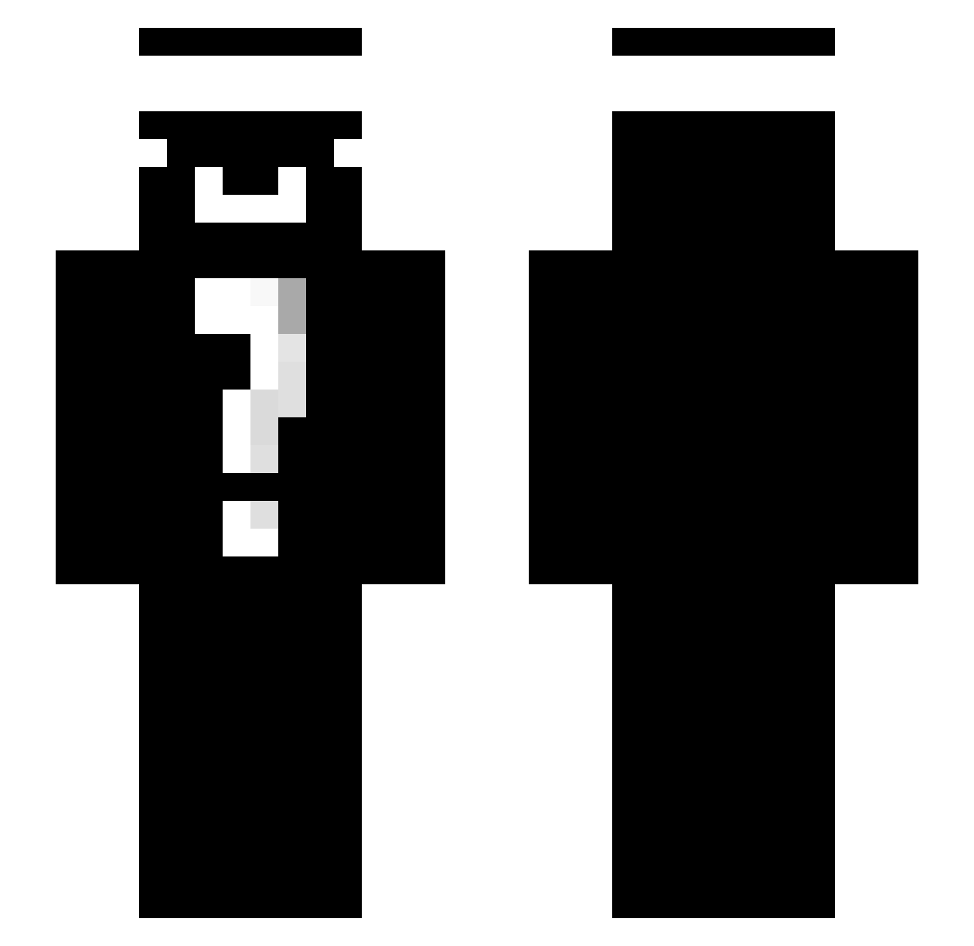 Whishero Minecraft skin, front and back view