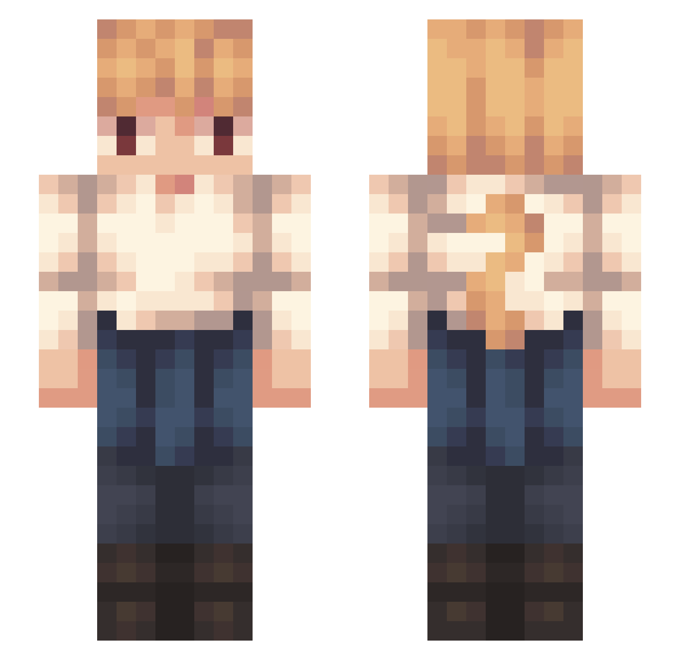 Nightydemon015 Minecraft skin, front and back view