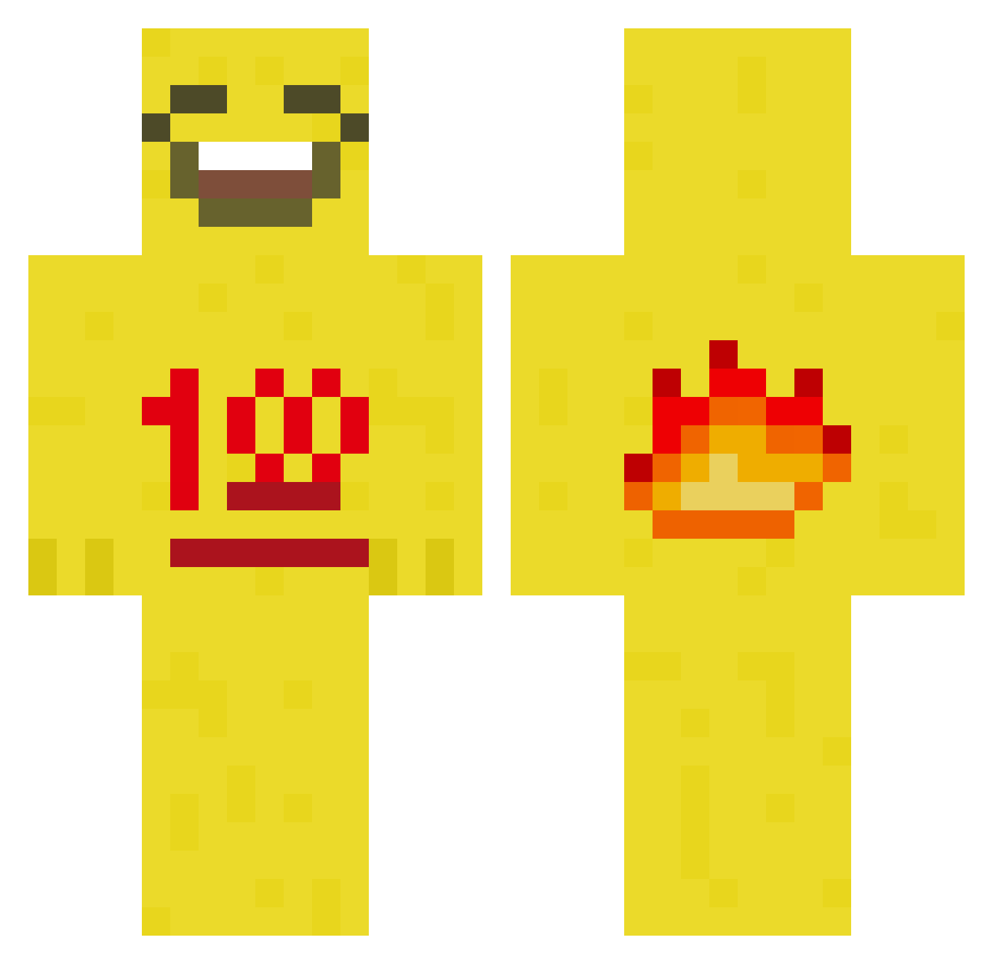 tsund3r3 Minecraft skin, front and back view