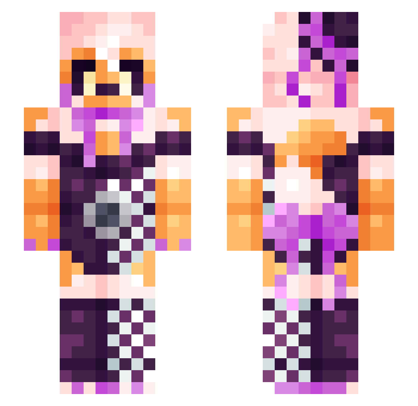 NovaPsych Minecraft skin, front and back view
