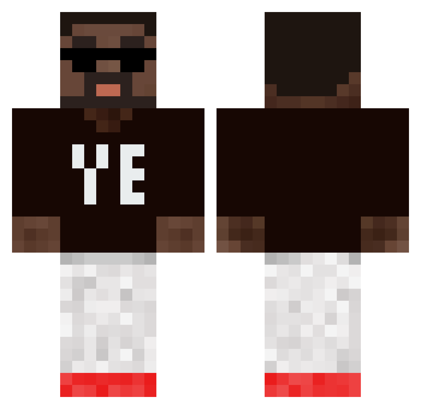 Kub3kk_18 Minecraft skin, front and back view