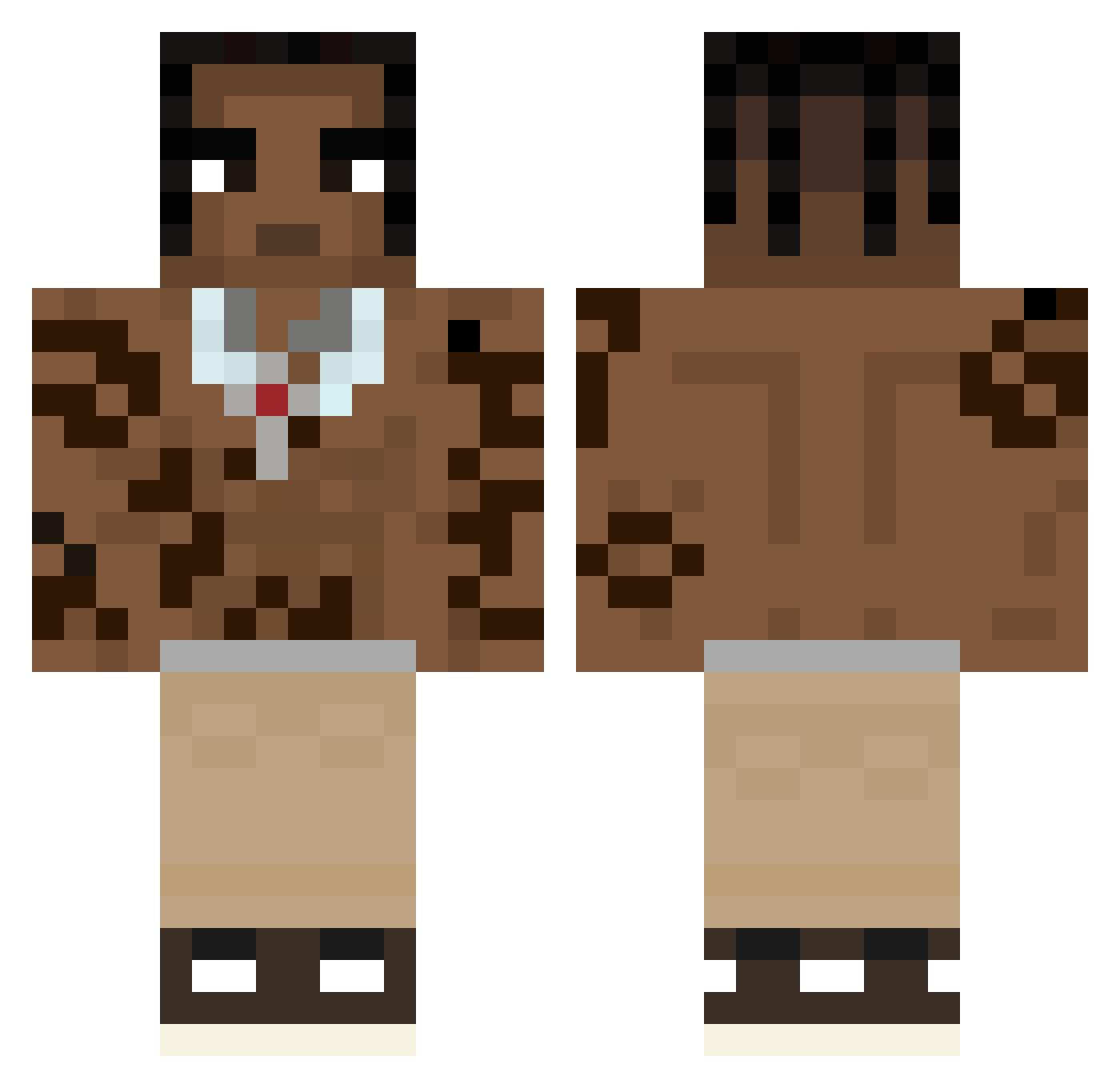 Senna69 Minecraft skin, front and back view