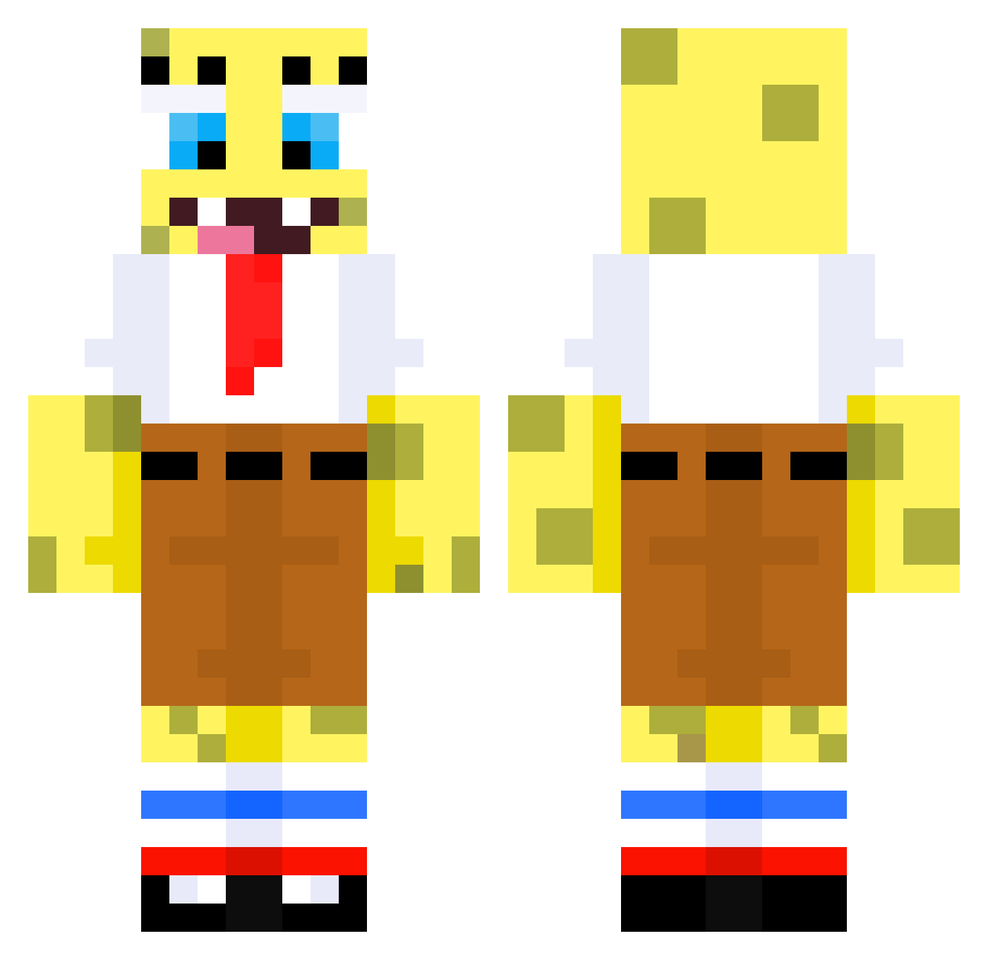 meganhaha Minecraft skin, front and back view
