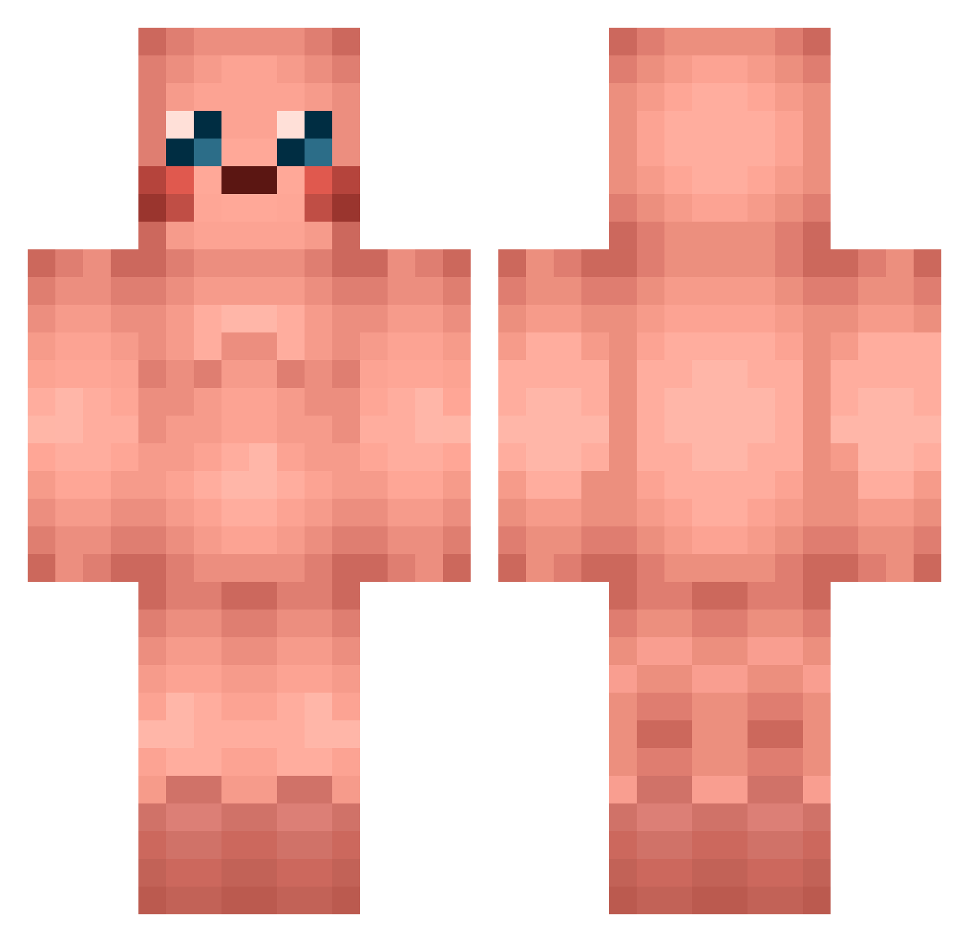 Shmilkman Minecraft skin, front and back view