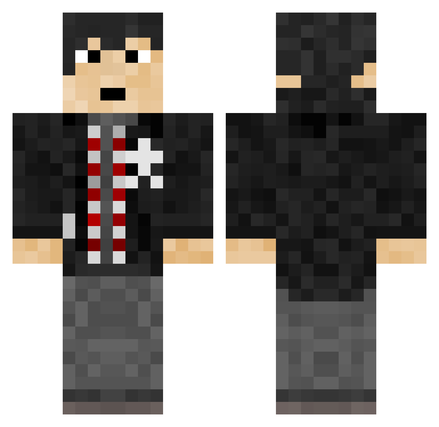 triform Minecraft skin, front and back view