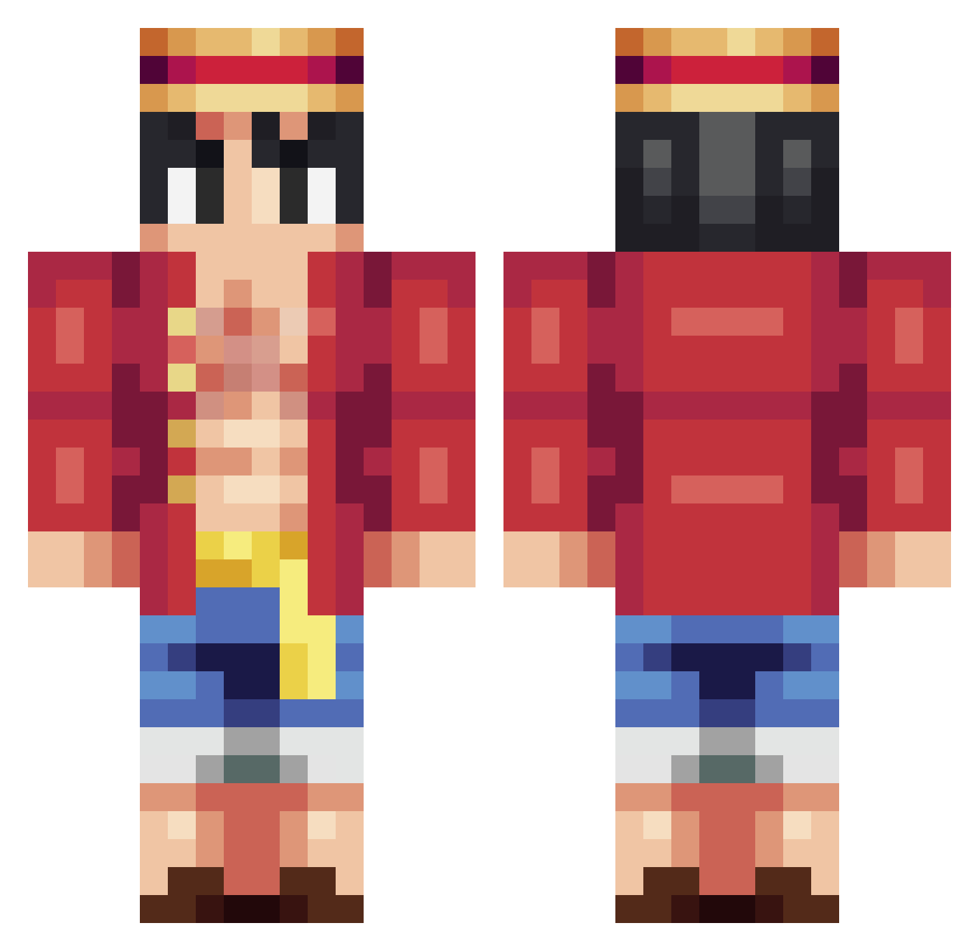 lhaa Minecraft skin, front and back view