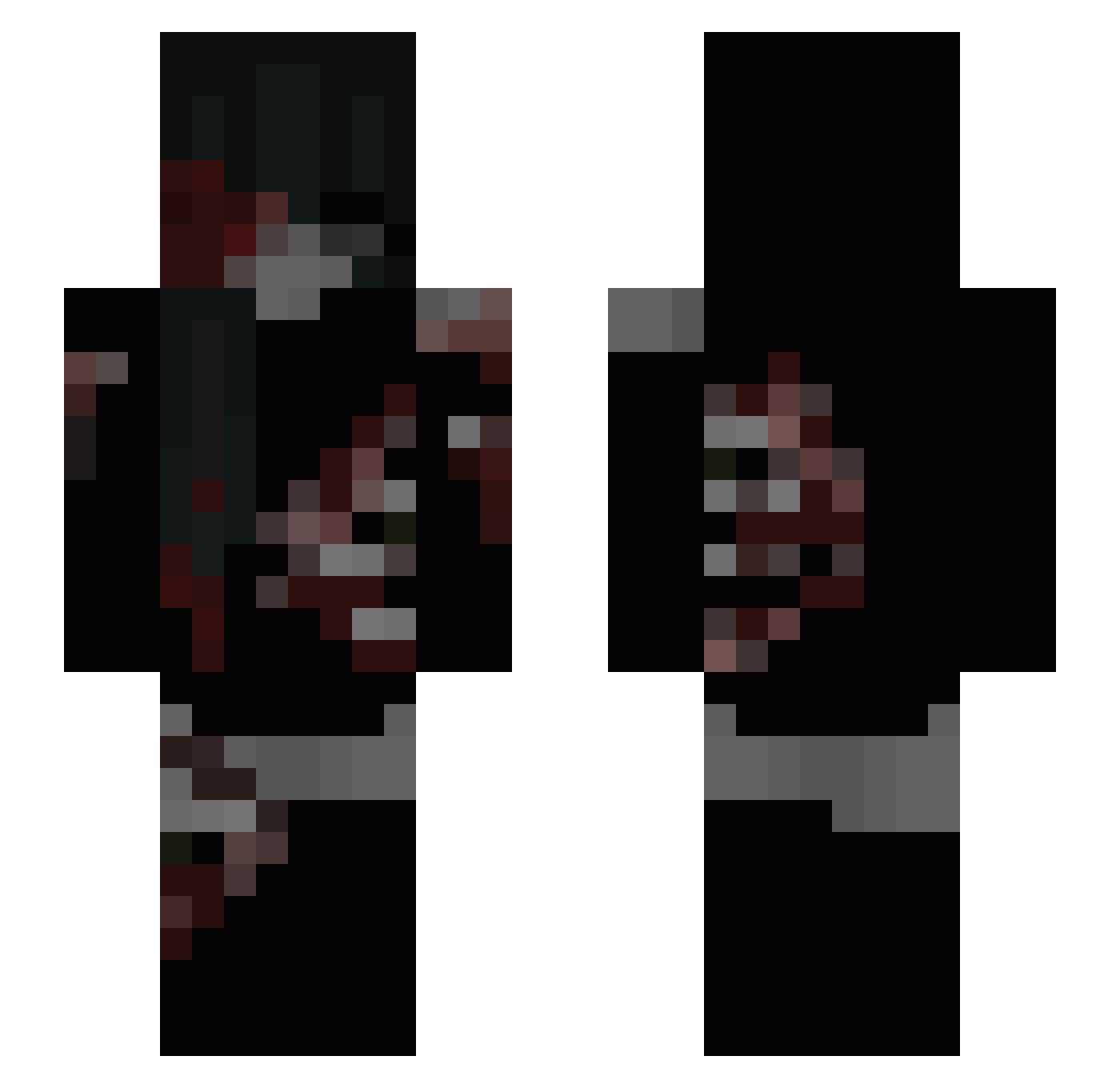bugx2 Minecraft skin, front and back view