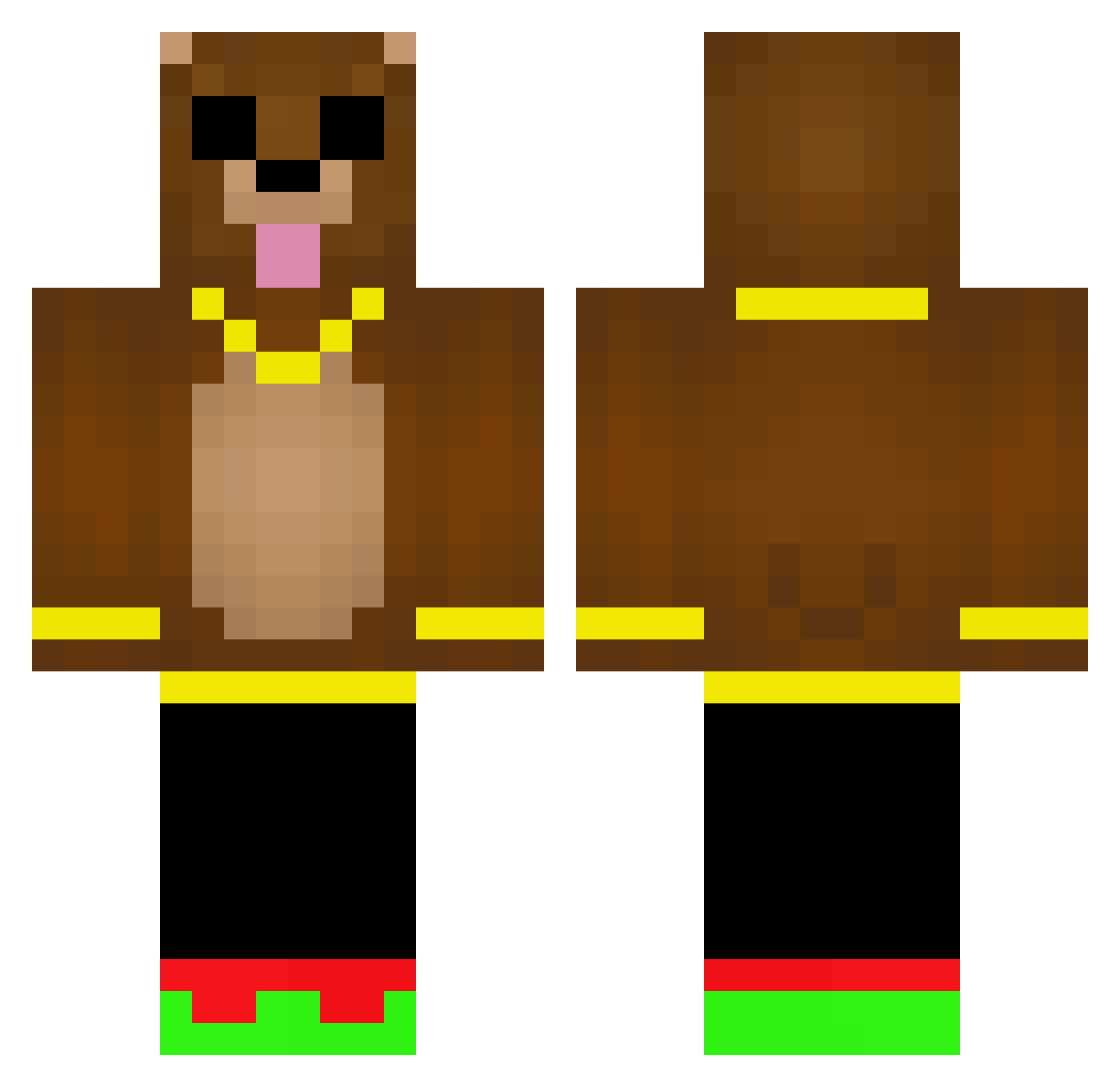 Samuel_San Minecraft skin, front and back view