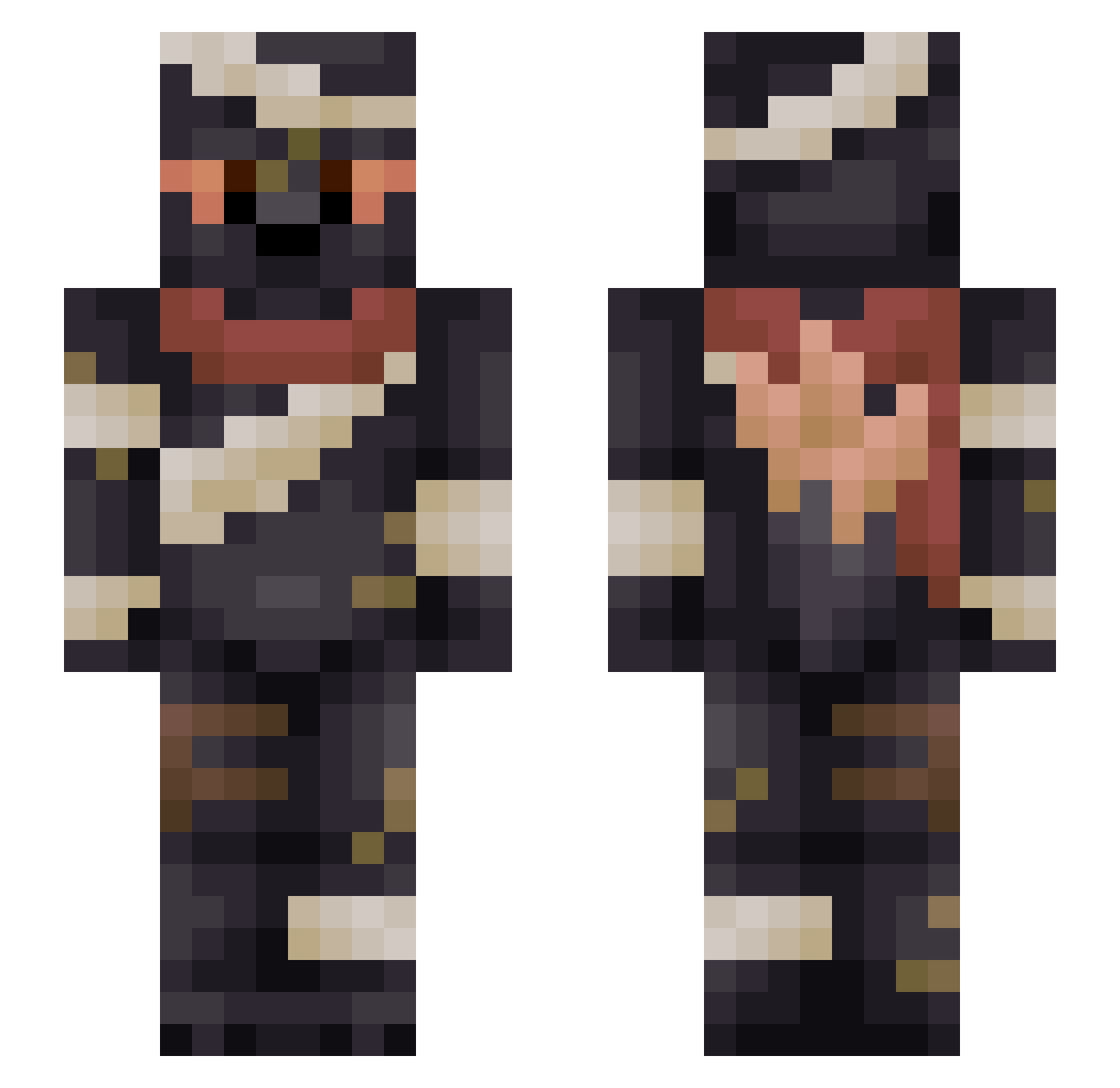 GoblinGobs Minecraft skin, front and back view