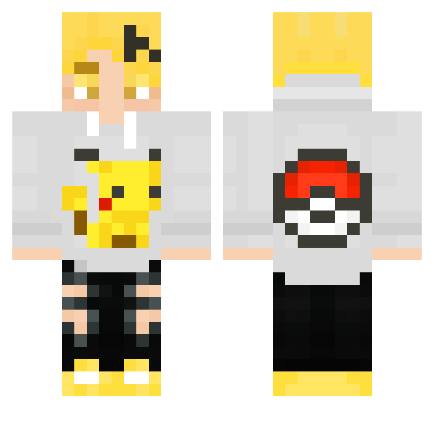 MonsterDenklf Minecraft skin, front and back view