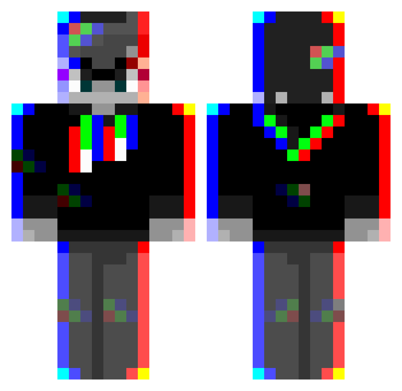 Gokartspeedboy Minecraft skin, front and back view