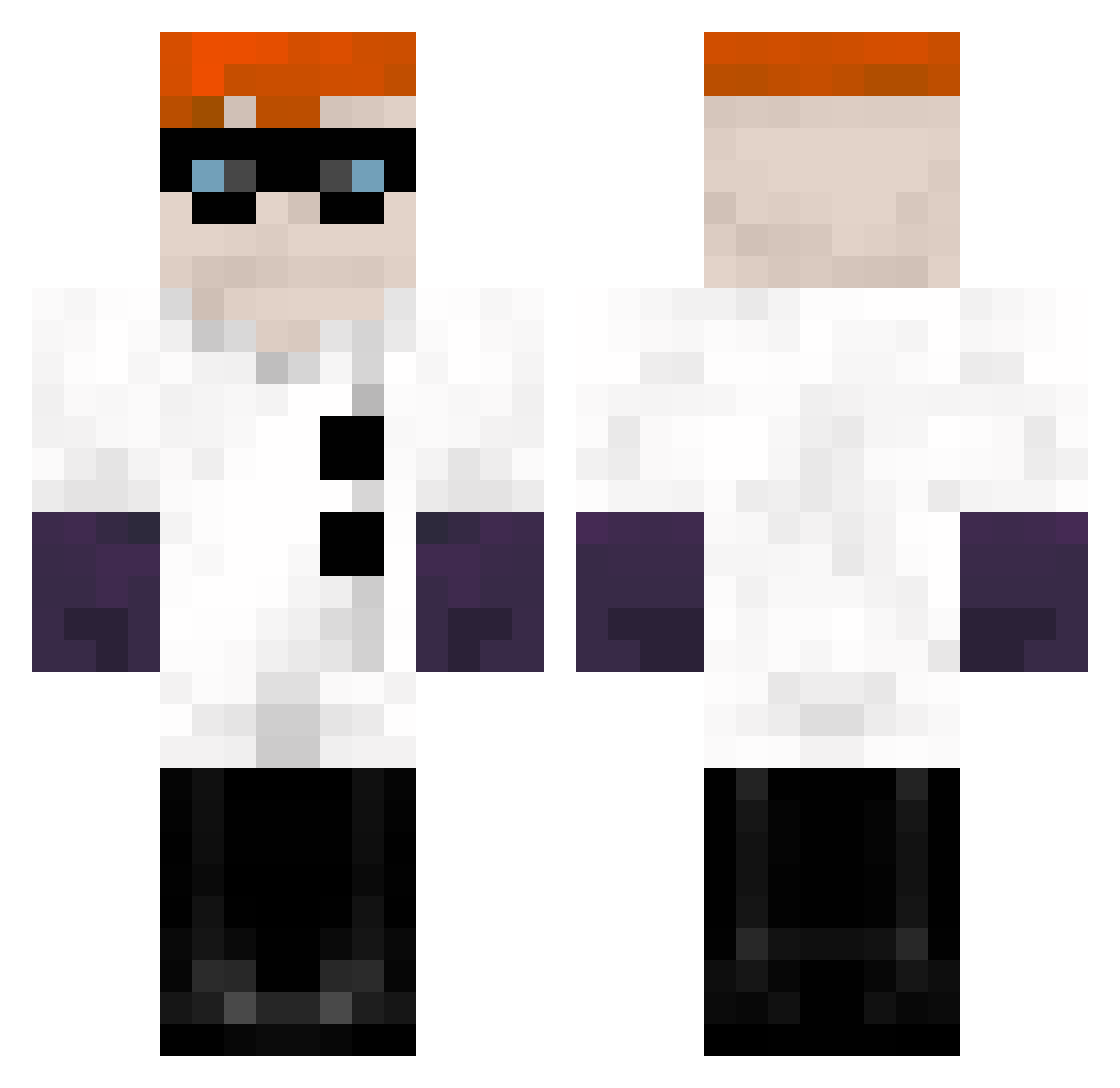 Necroisdumbgg Minecraft skin, front and back view