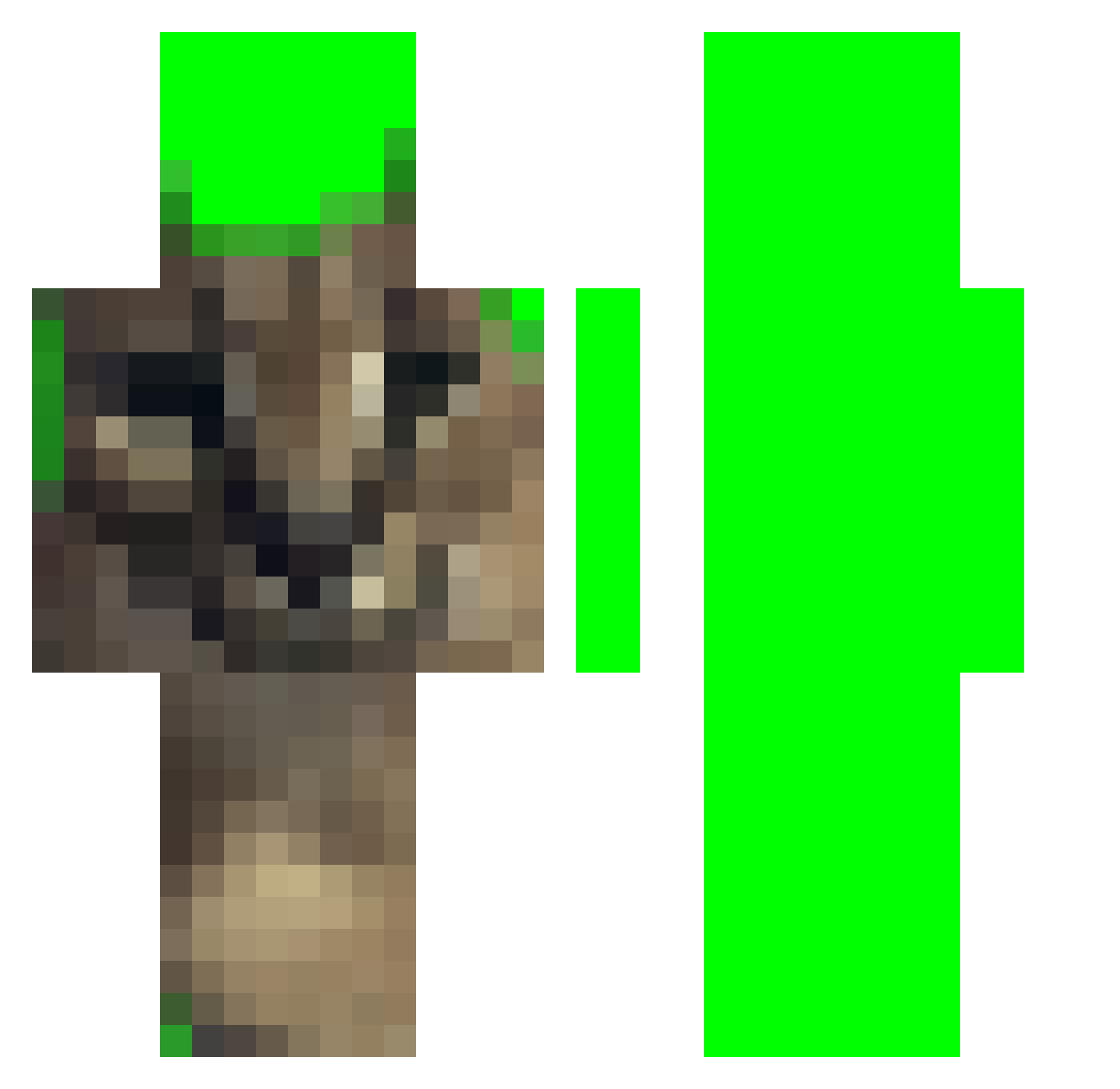Fanter420 Minecraft skin, front and back view