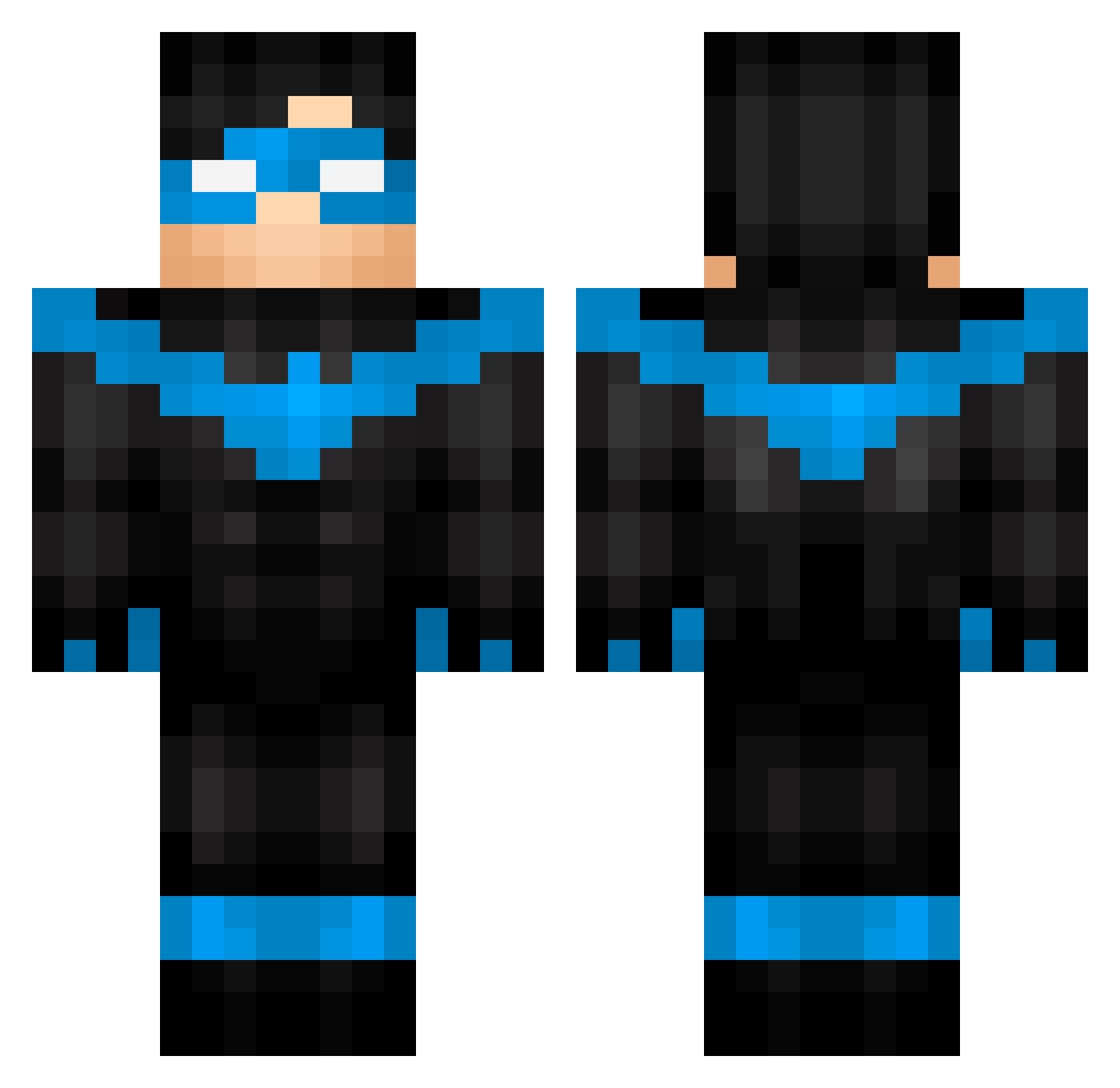 MLG_Snow Minecraft skin, front and back view