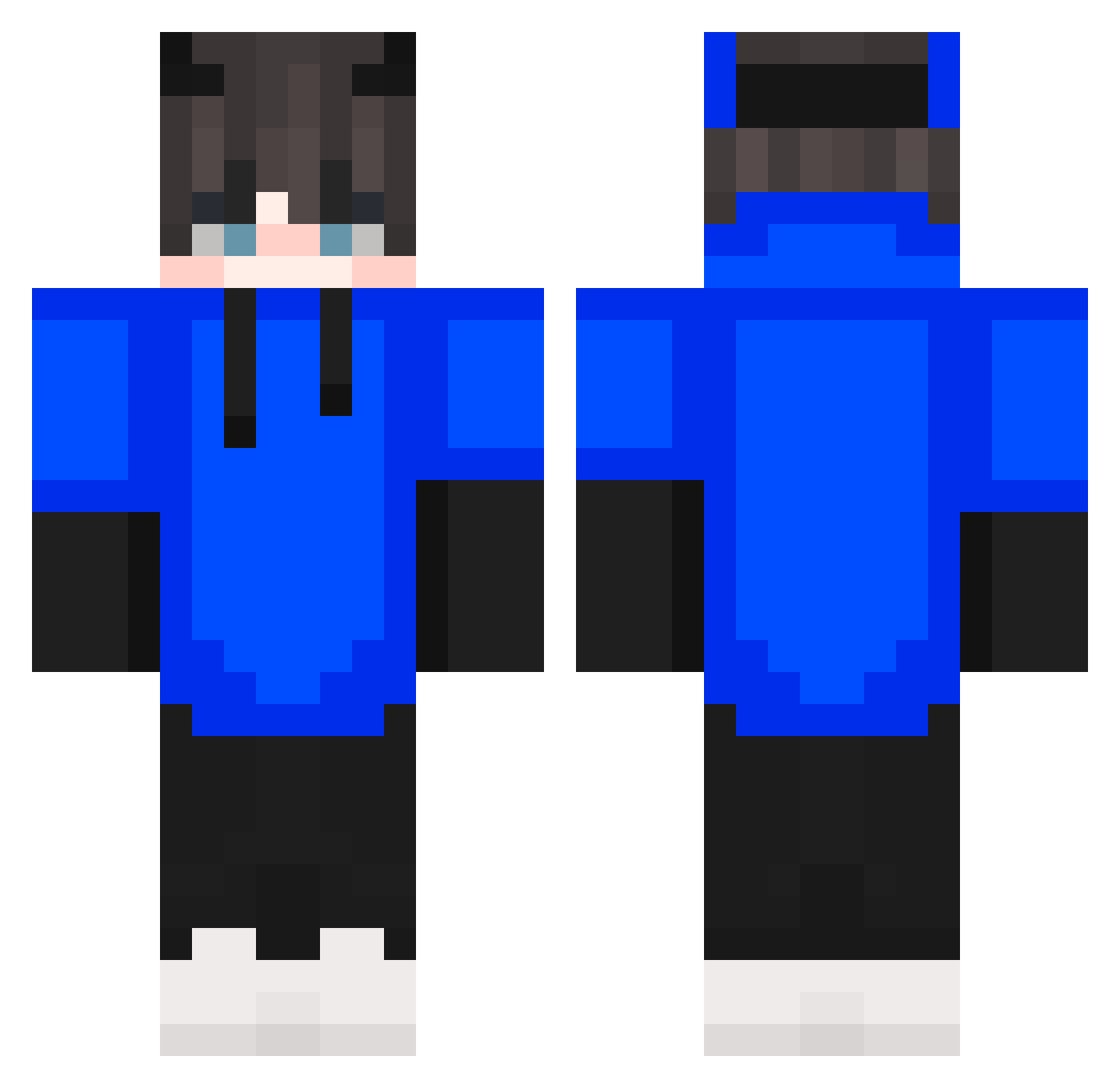 kawciu Minecraft skin, front and back view