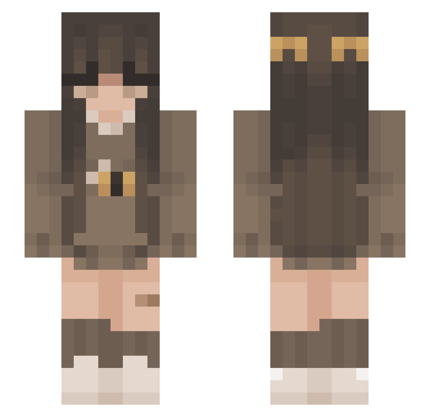 yell0www Minecraft skin, front and back view