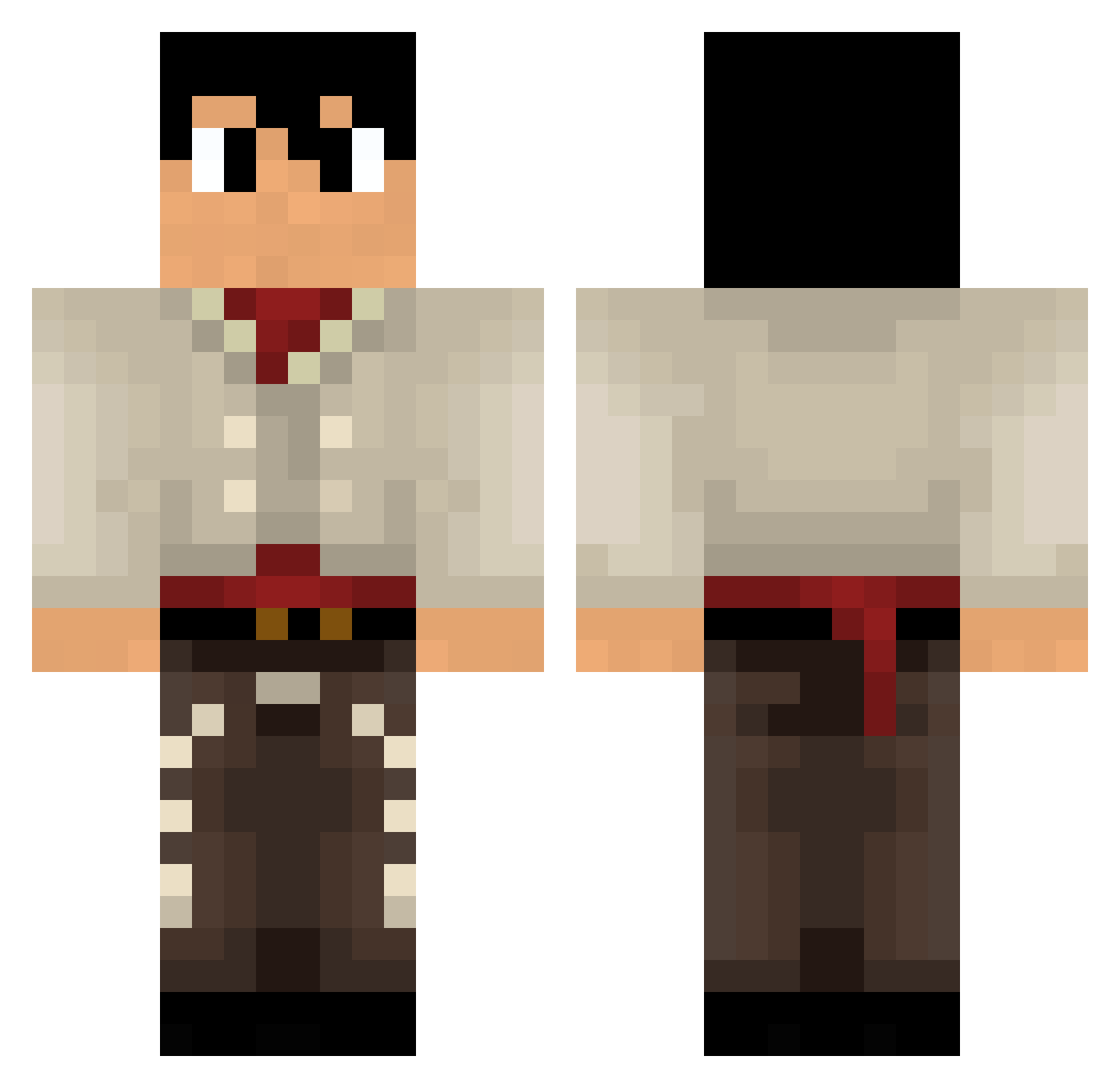 Dinokiller128 Minecraft skin, front and back view