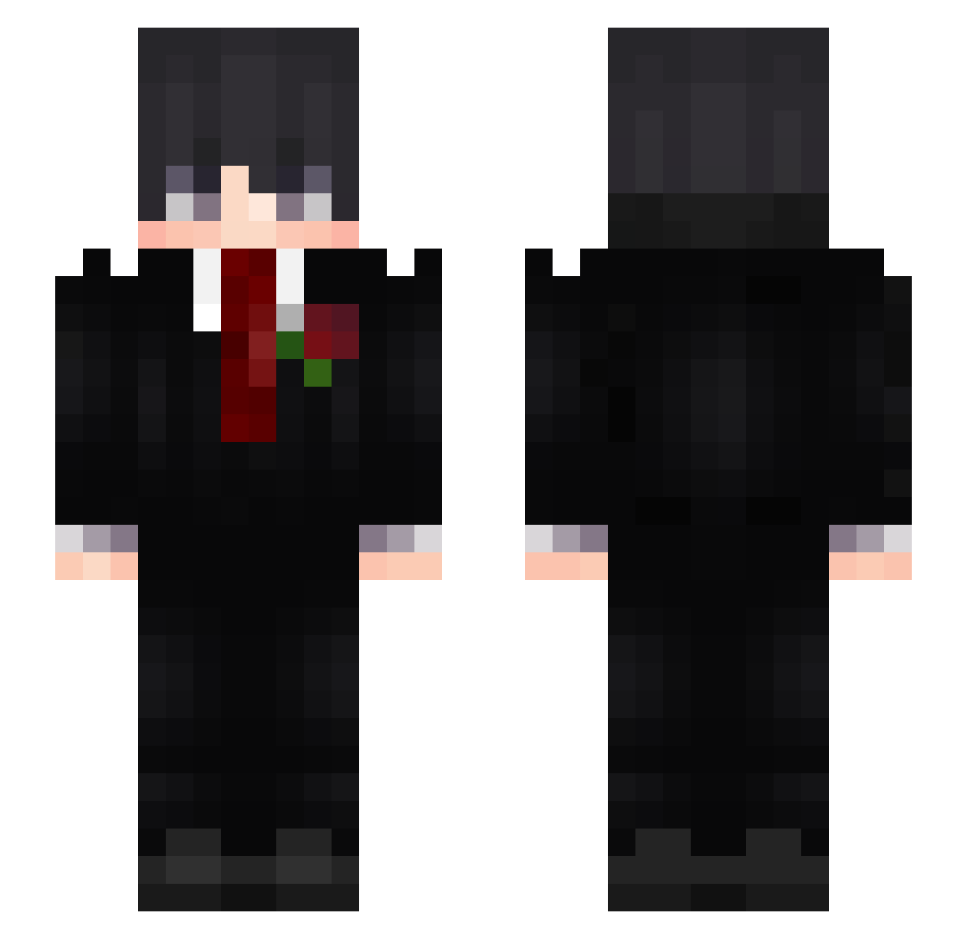 Kafkamom Minecraft skin, front and back view