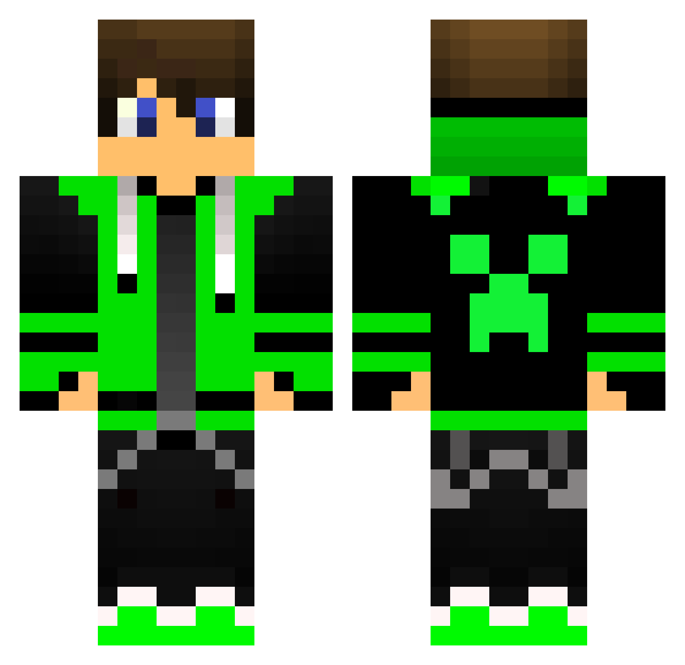 Prince_Twarz_I Minecraft skin, front and back view