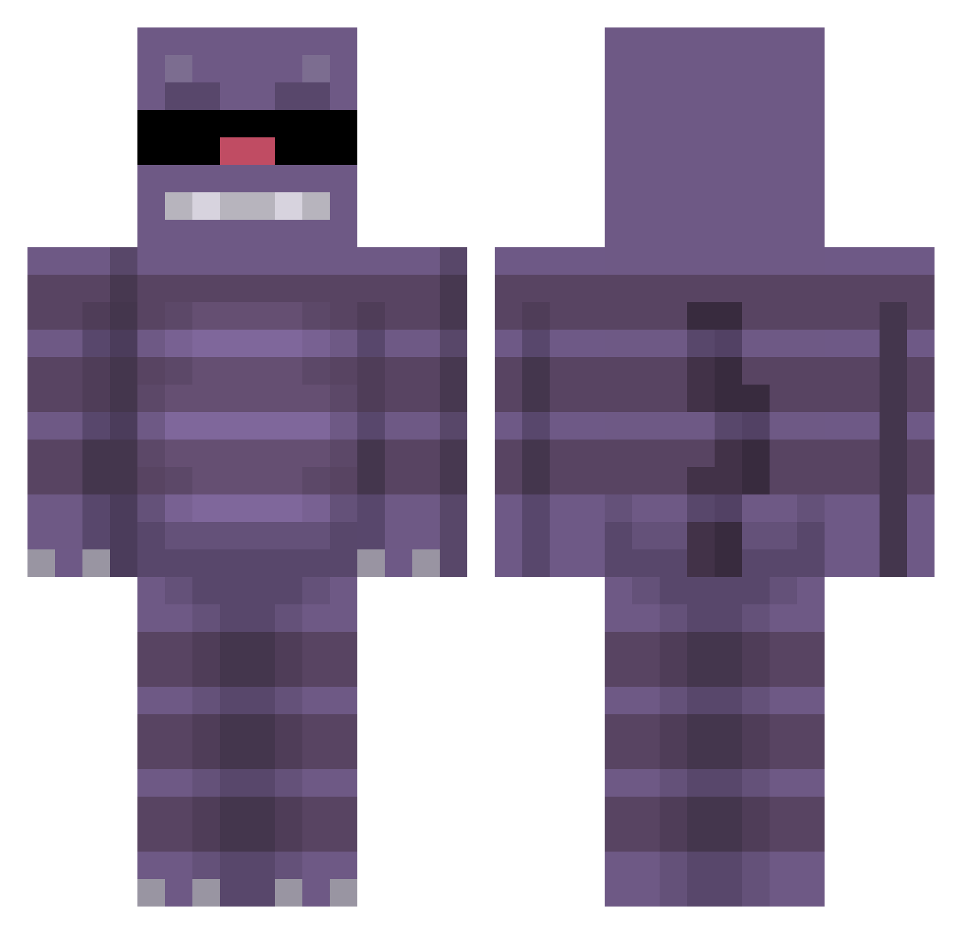 Sheevedawg Minecraft skin, front and back view