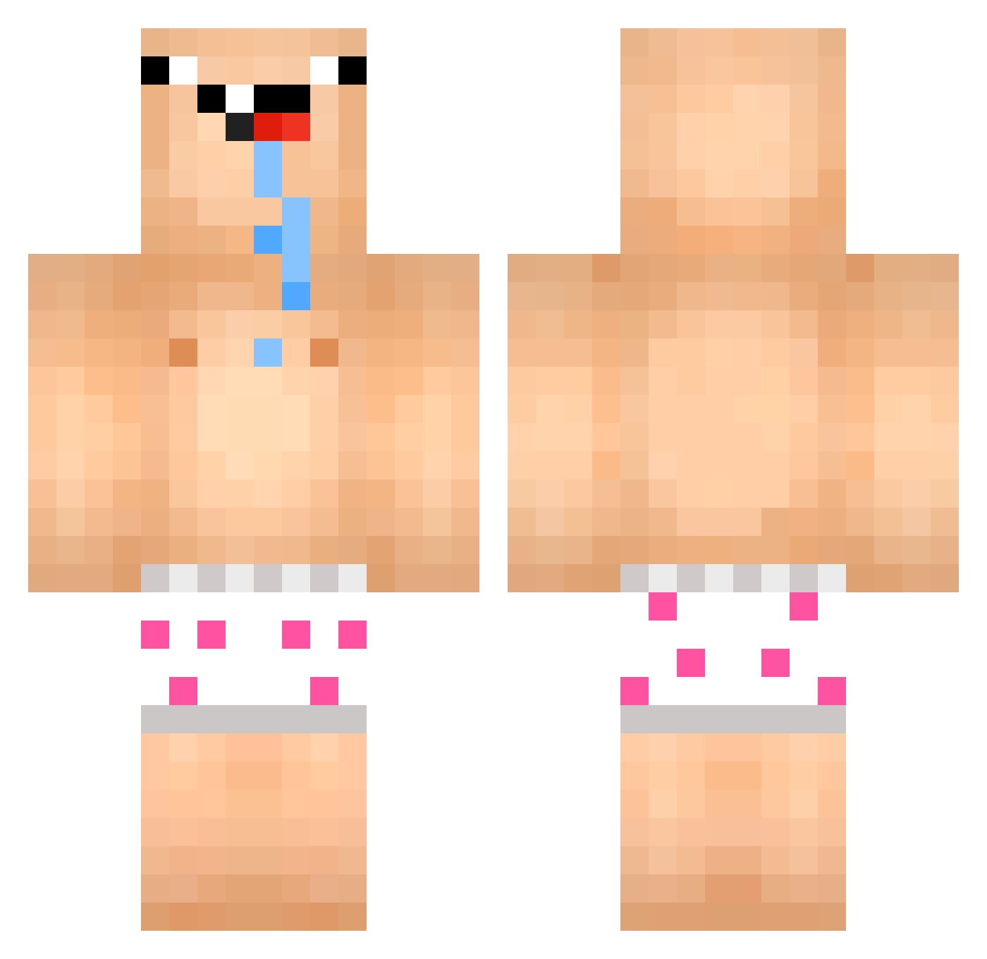 fe1ony Minecraft skin, front and back view