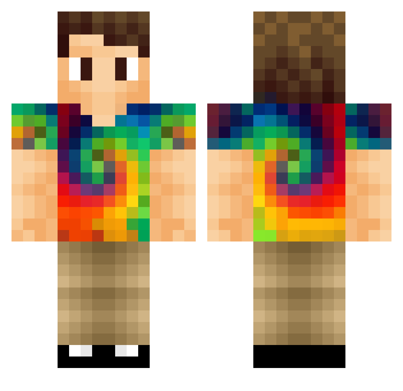 xW0okiex Minecraft skin, front and back view