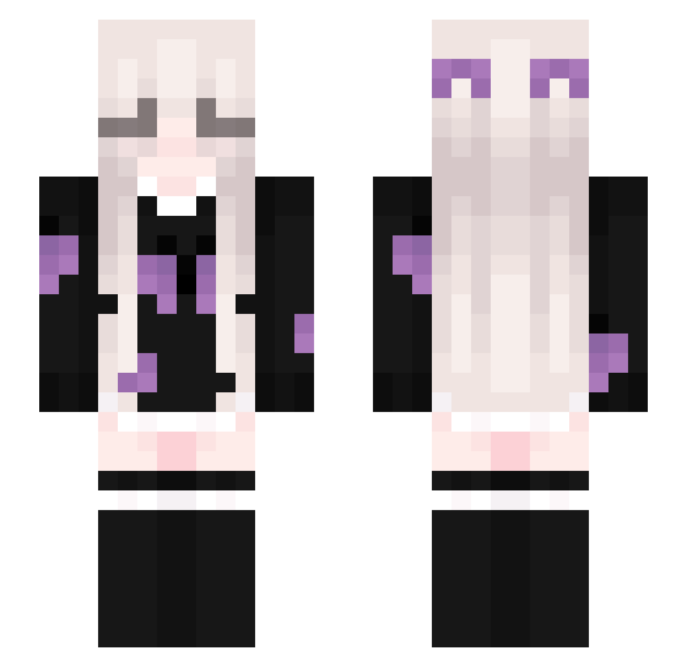 Plokho Minecraft skin, front and back view