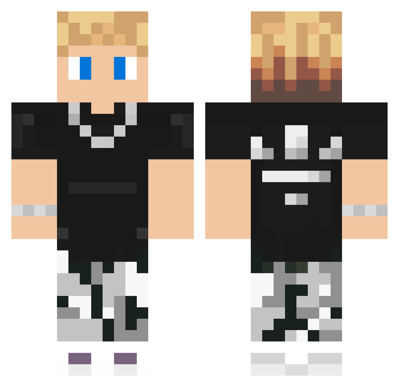 CrZeY Minecraft skin, front and back view