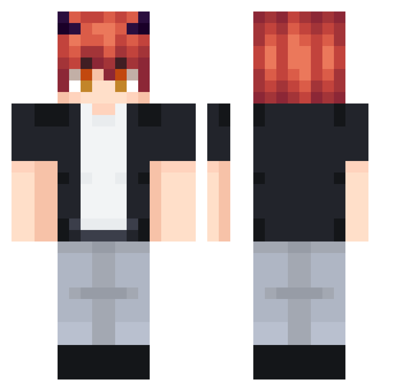 ShakaVP Minecraft skin, front and back view