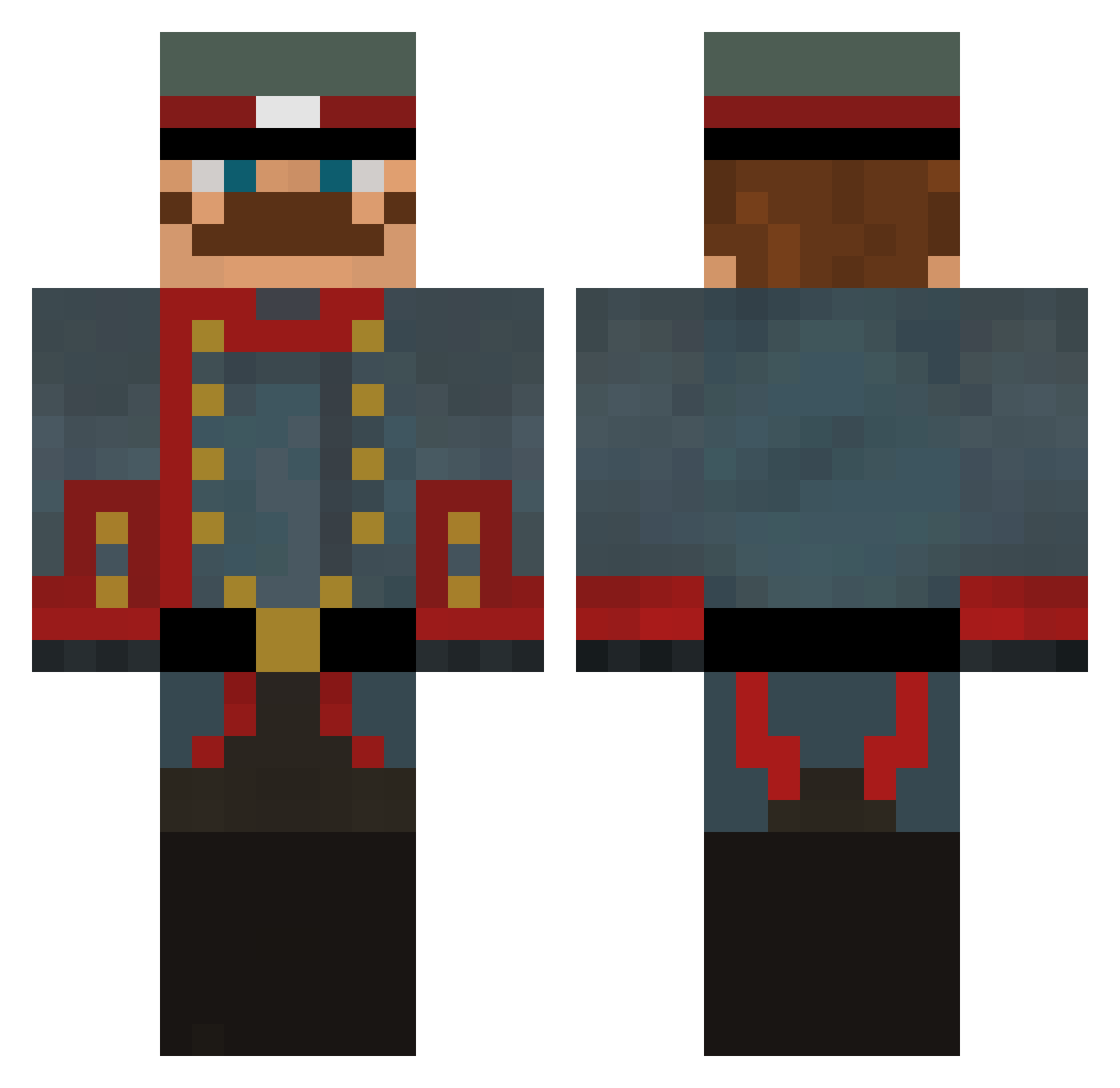 Skeler04 Minecraft skin, front and back view