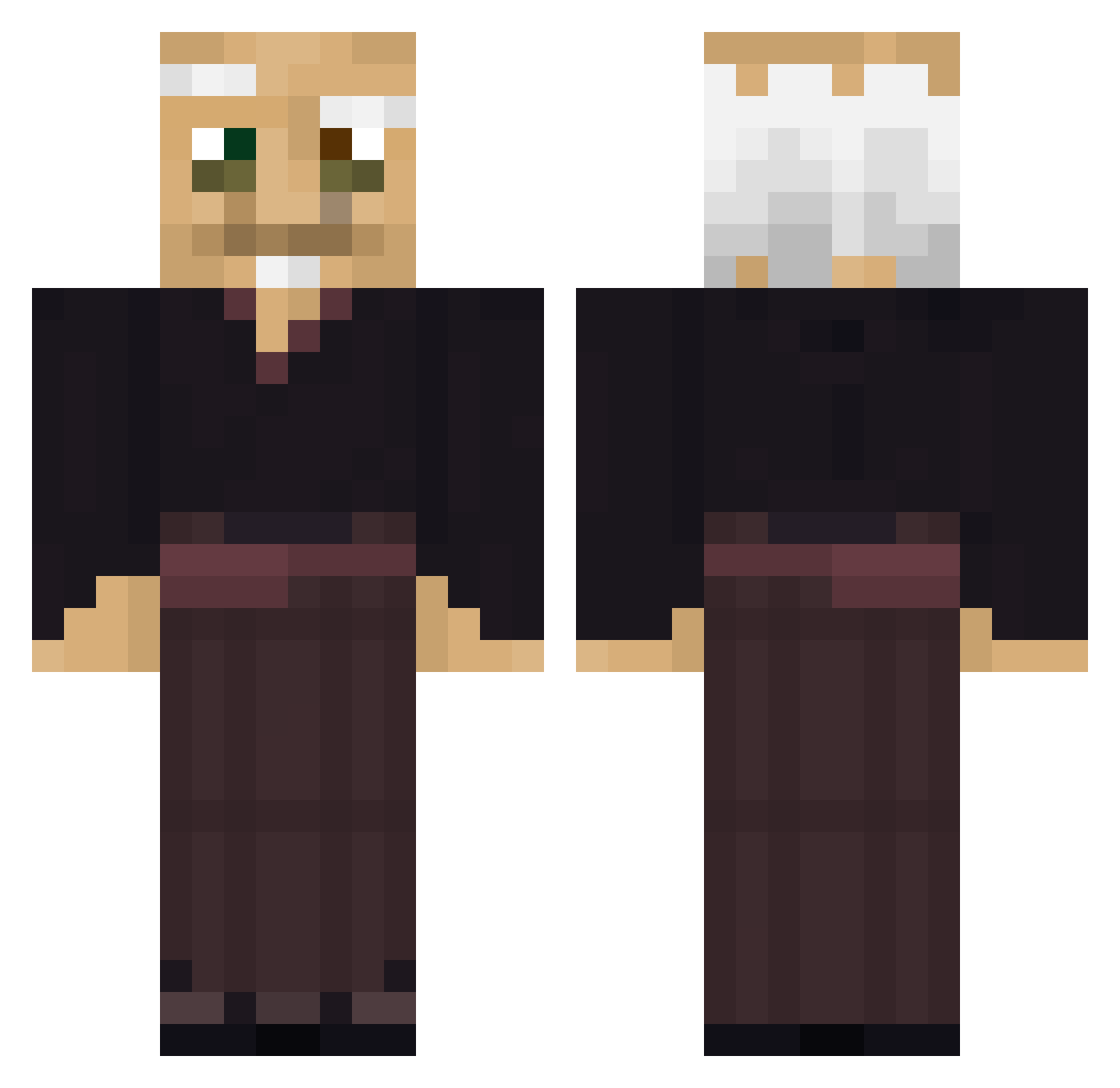 WhiteLotusBumi Minecraft skin, front and back view