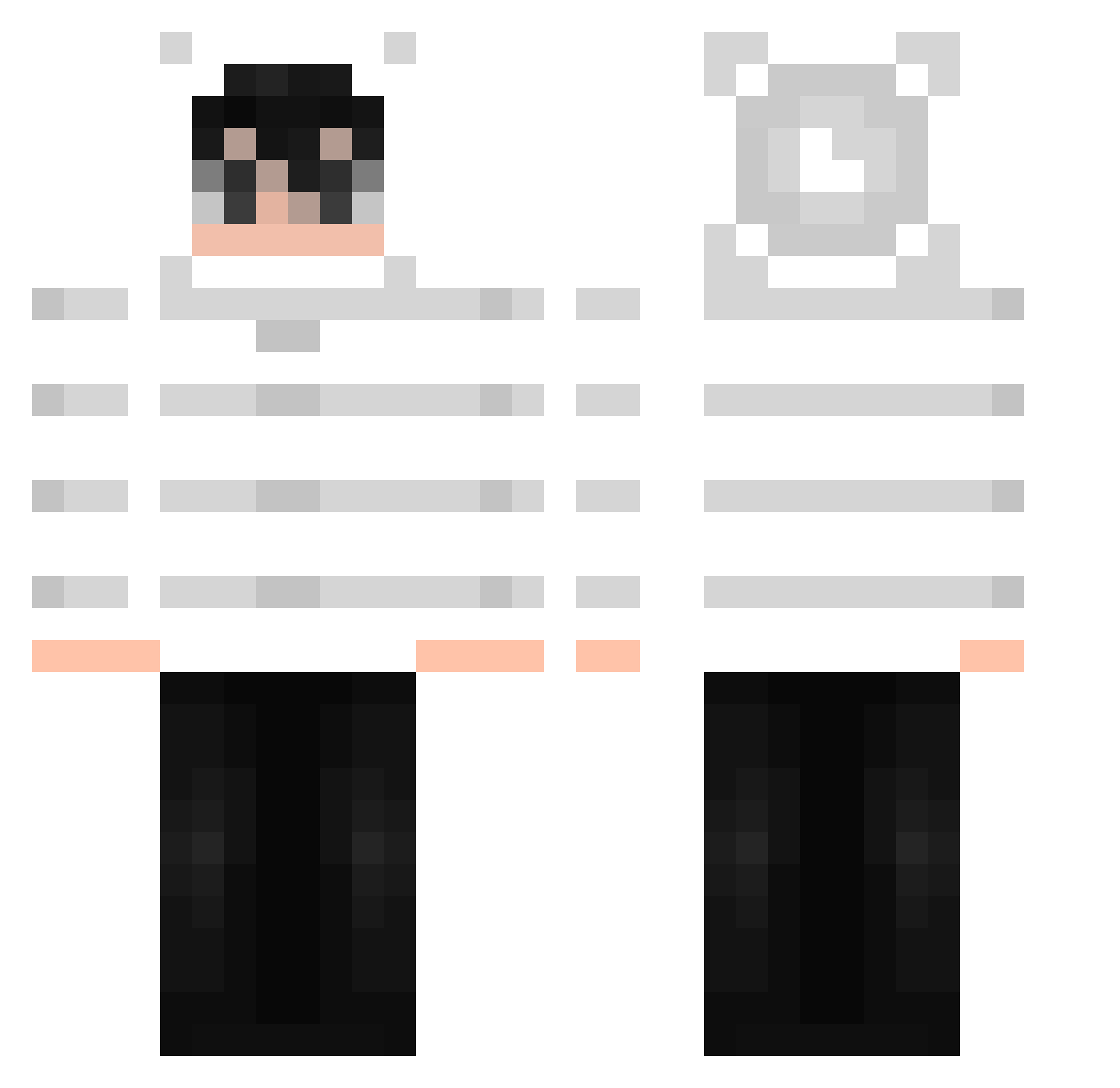 Cynosaaa Minecraft skin, front and back view