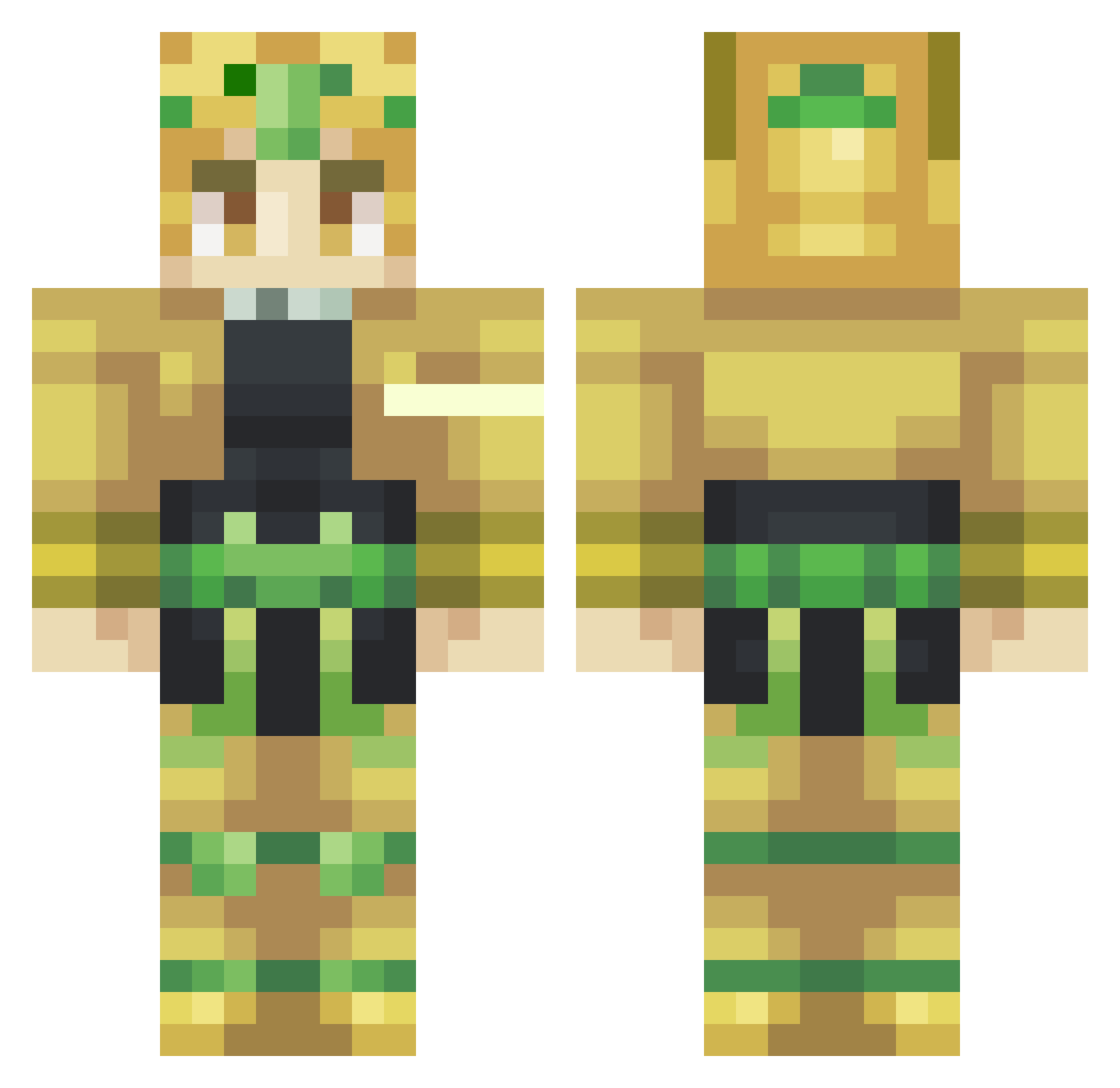 HuThePerson Minecraft skin, front and back view