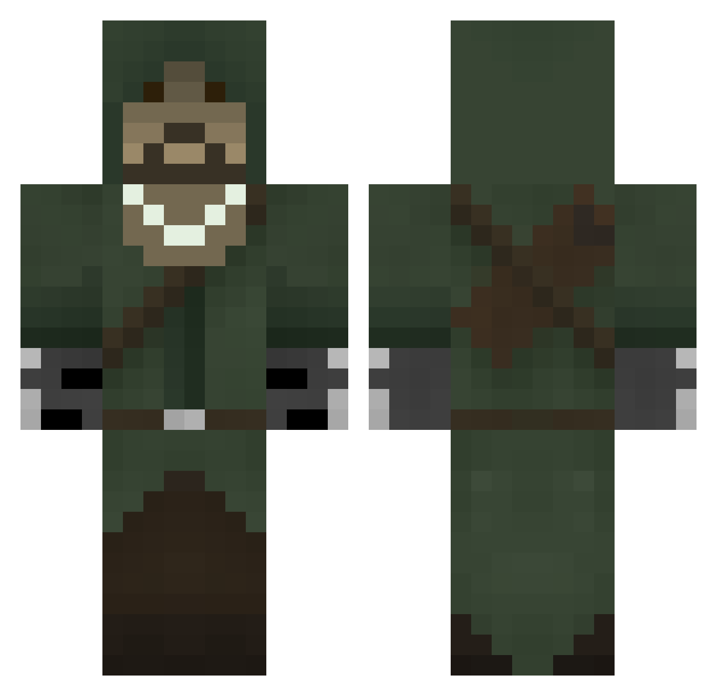 Tigris Minecraft skin, front and back view