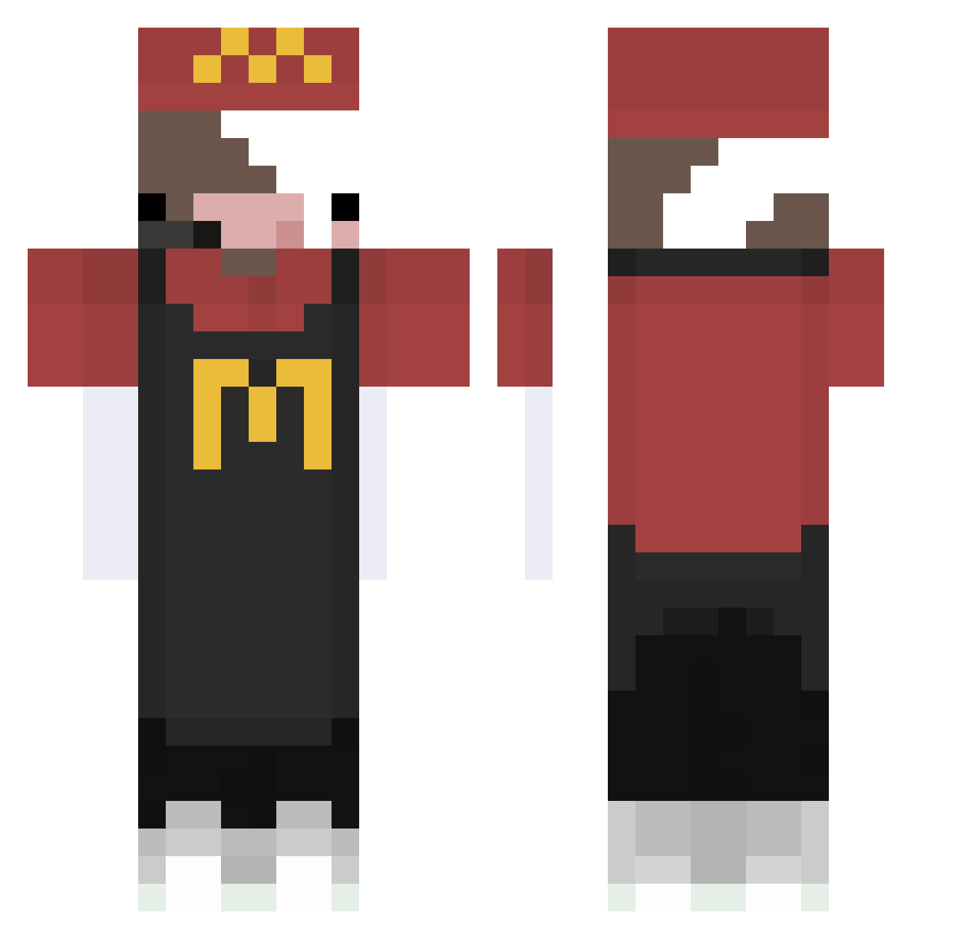 siecki Minecraft skin, front and back view