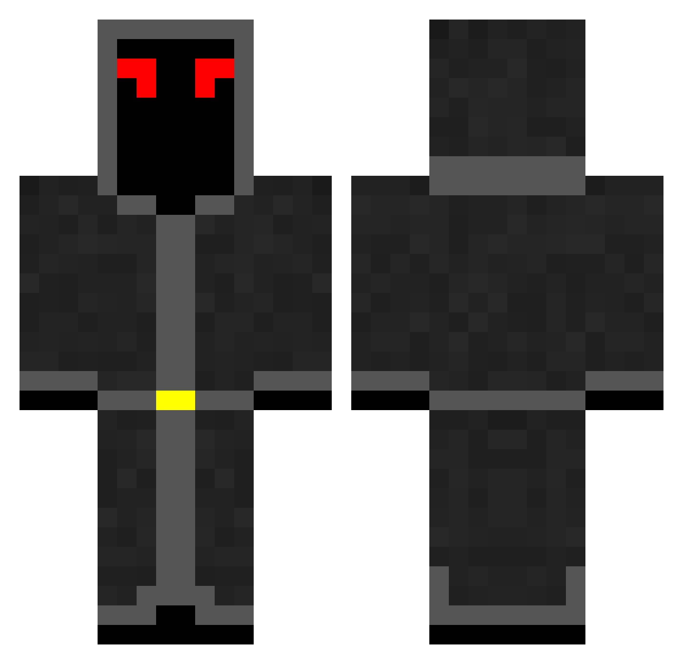 Thrain Minecraft skin, front and back view