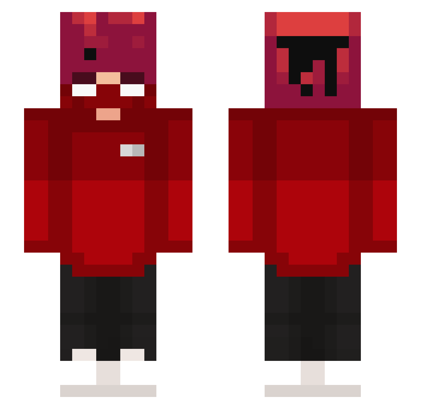 Tef Minecraft skin, front and back view