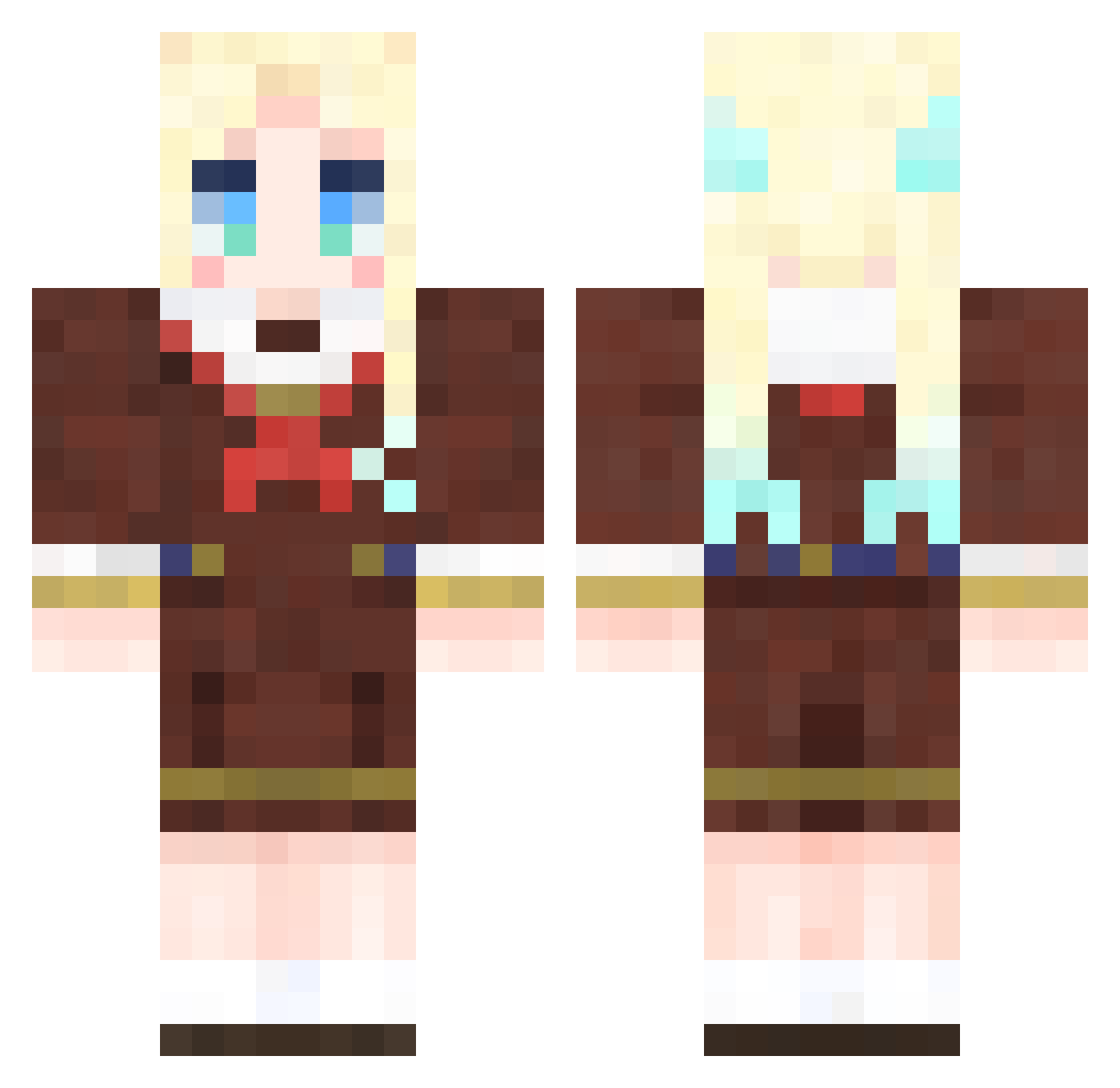 Noko_turn Minecraft skin, front and back view