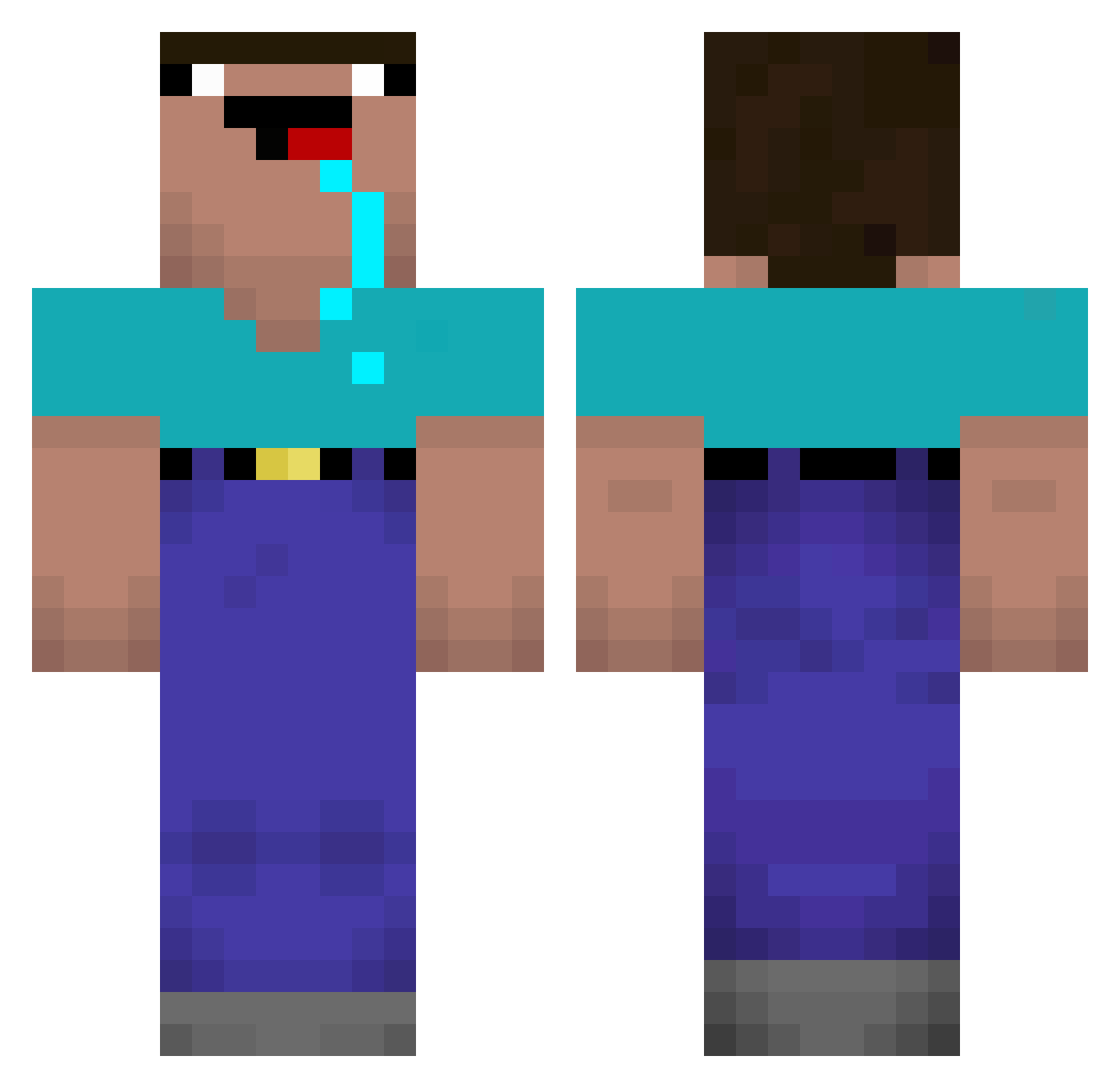 TheFallenMan Minecraft skin, front and back view