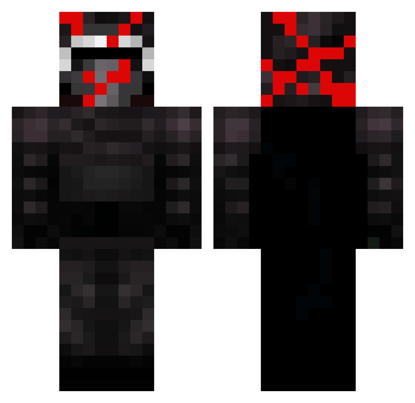 SklukMna Minecraft skin, front and back view