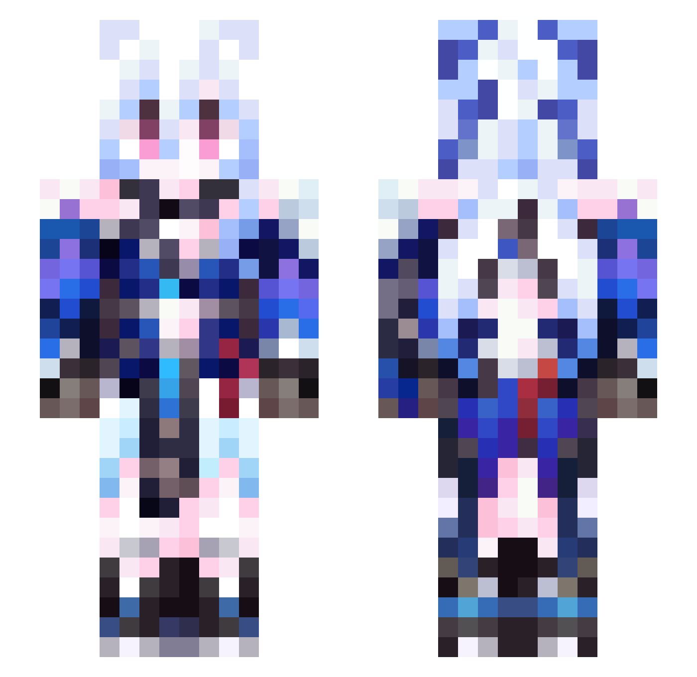 XSuzki Minecraft skin, front and back view