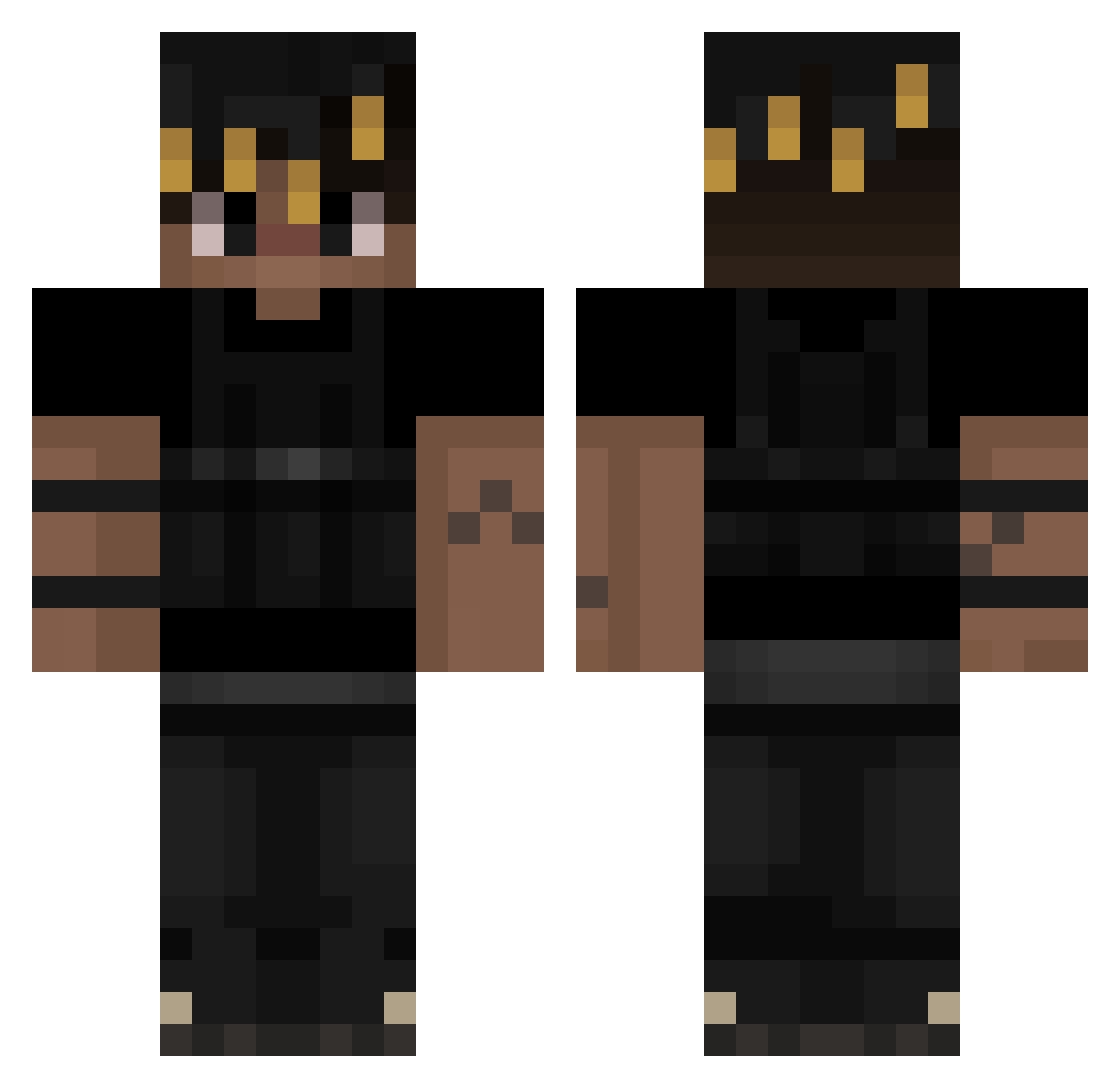qAverage Minecraft skin, front and back view